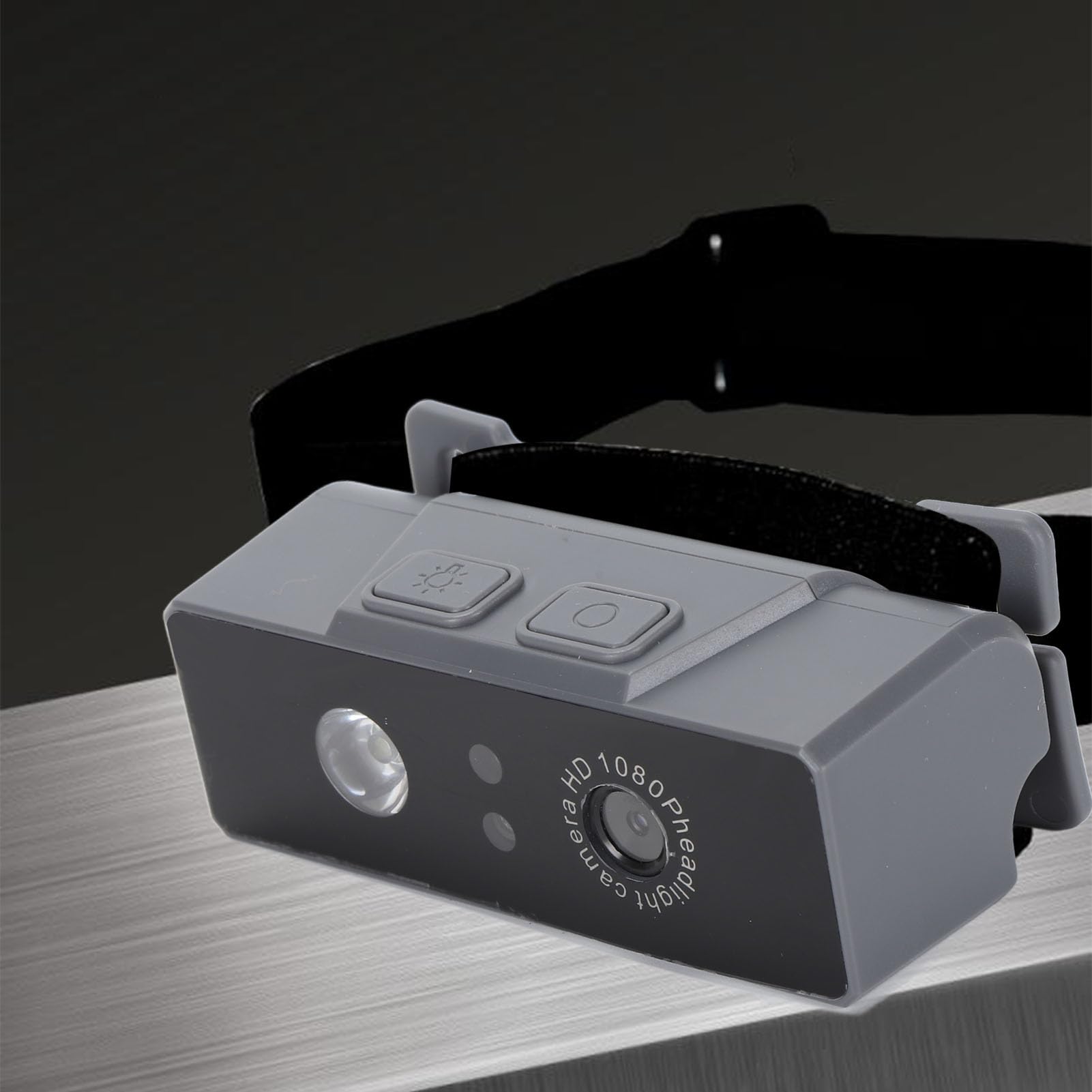 Head Mounted Camera with Sensor Light - HD Hands-Free Fishing Camera for Outdoor Adventures (Grey) - Perfect for Night Fishing, Hiking & Action Sports Recording