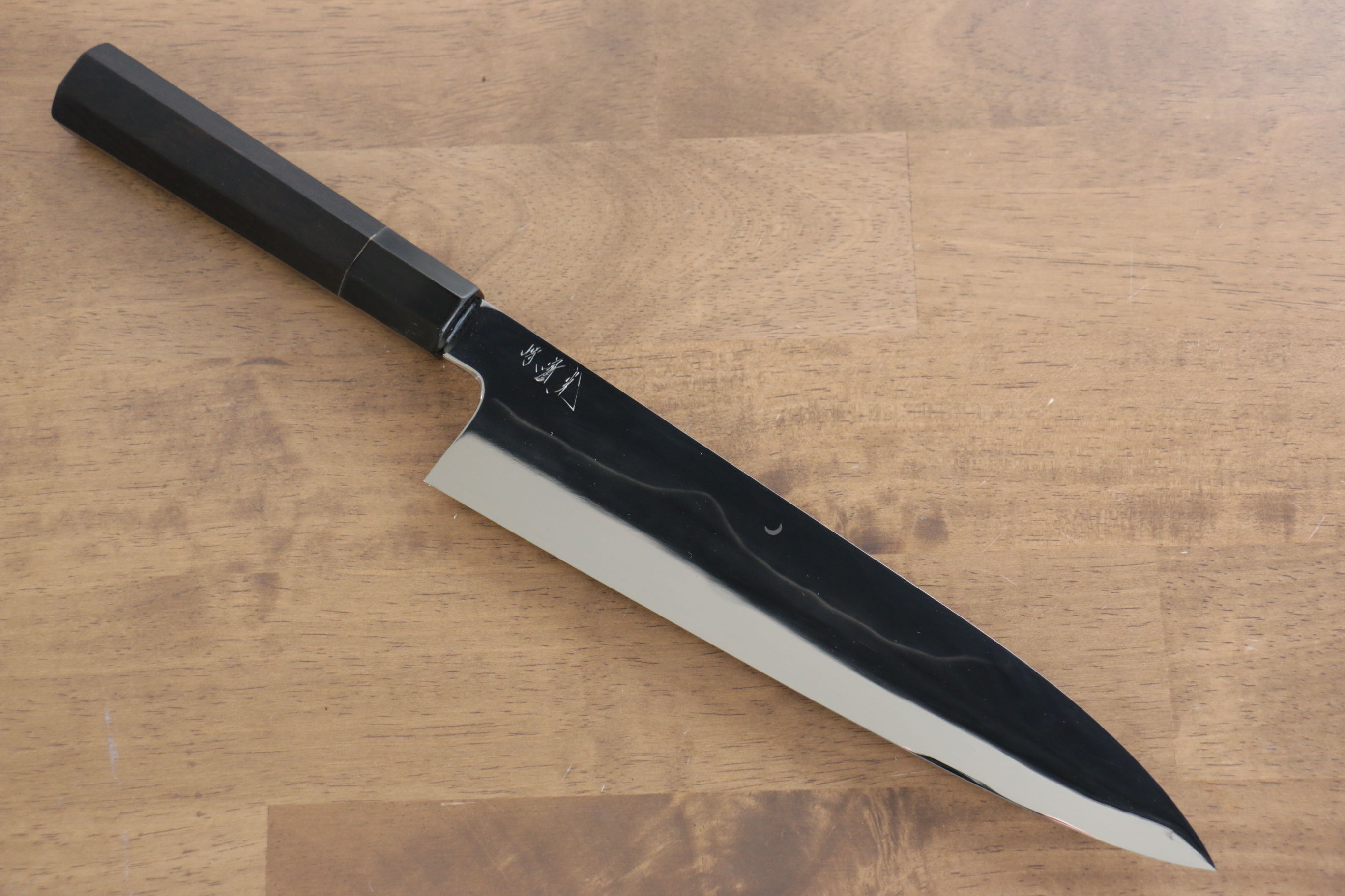 Premium Jikko Fujisan Honyaki White Steel No.3 Gyuto Japanese Chef Knife 240mm - Handcrafted Ebony Wood Handle with Kasumi Finish - Perfect for Sushi, Sashimi & Precision Cutting