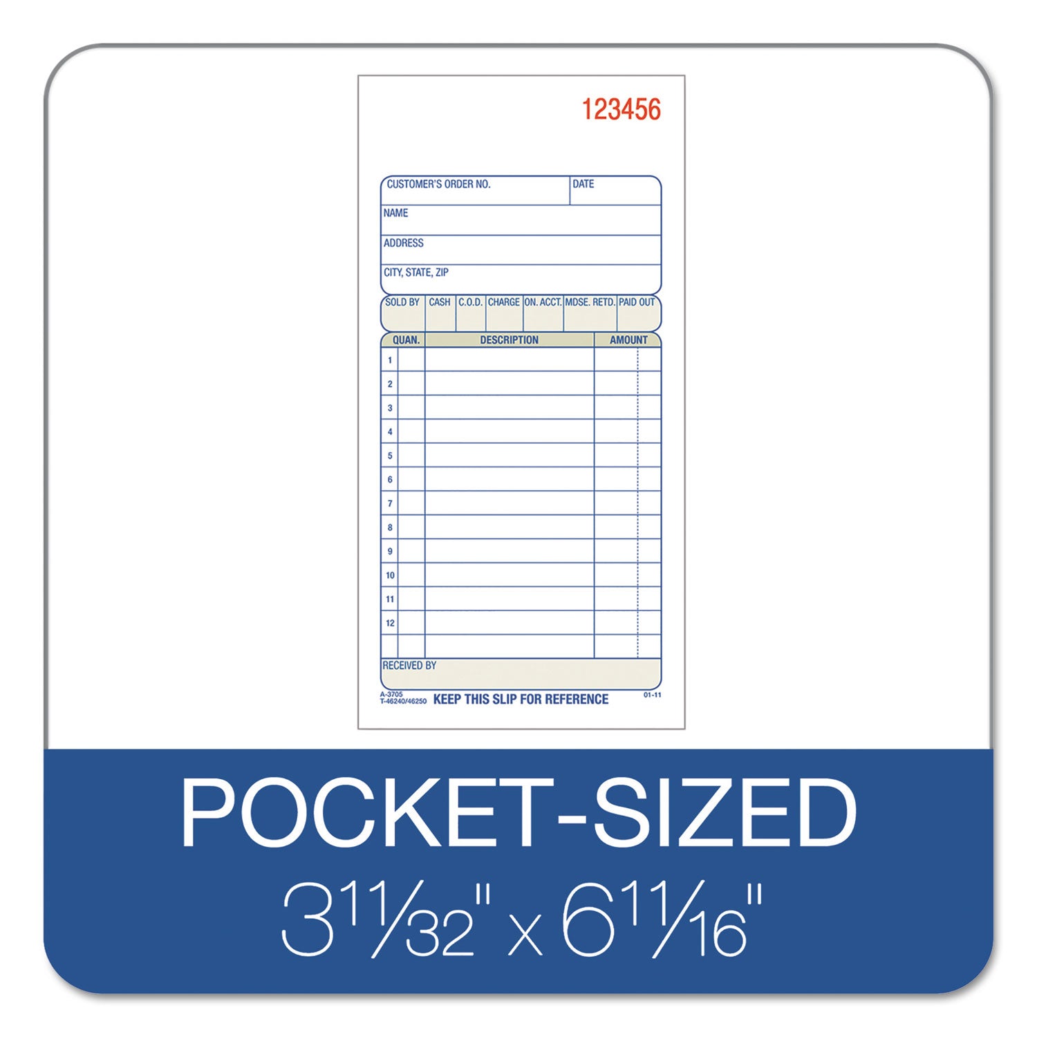 Adams® Multipart Sales Order Pad - 2-Part Carbonless, 12 Lines per Form, 3.34