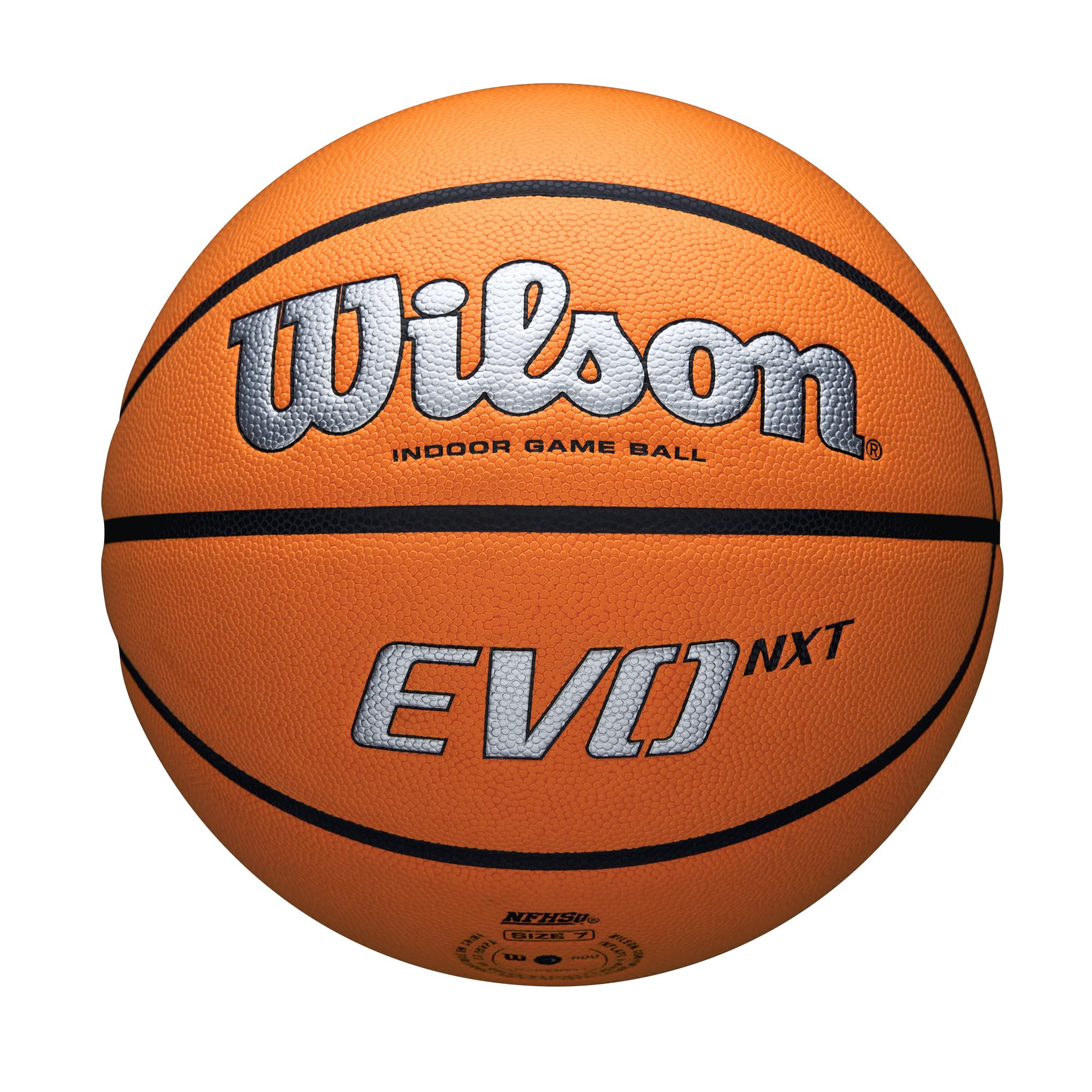 Wilson NCAA Evo NXT Official Indoor Game Basketball - Size 6 & 7 | Premium Indoor Court Basketball for Training, Games & Competitions | Perfect for College, High School & Recreational Play