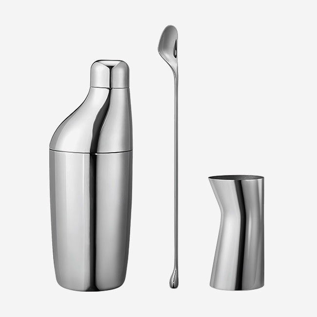 Georg Jensen Sky Cocktail Set of 3 - Premium Silver Barware for Home Entertaining & Party Mixing