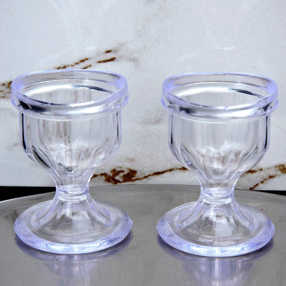 WITSOUL Eye Wash Cups for Effective Eye Cleansing and Relief - Transparent Eye-Shaped Rim Cups (Set of 2) - Perfect for Contact Lens Wearers, Allergy Sufferers, and First Aid Kits