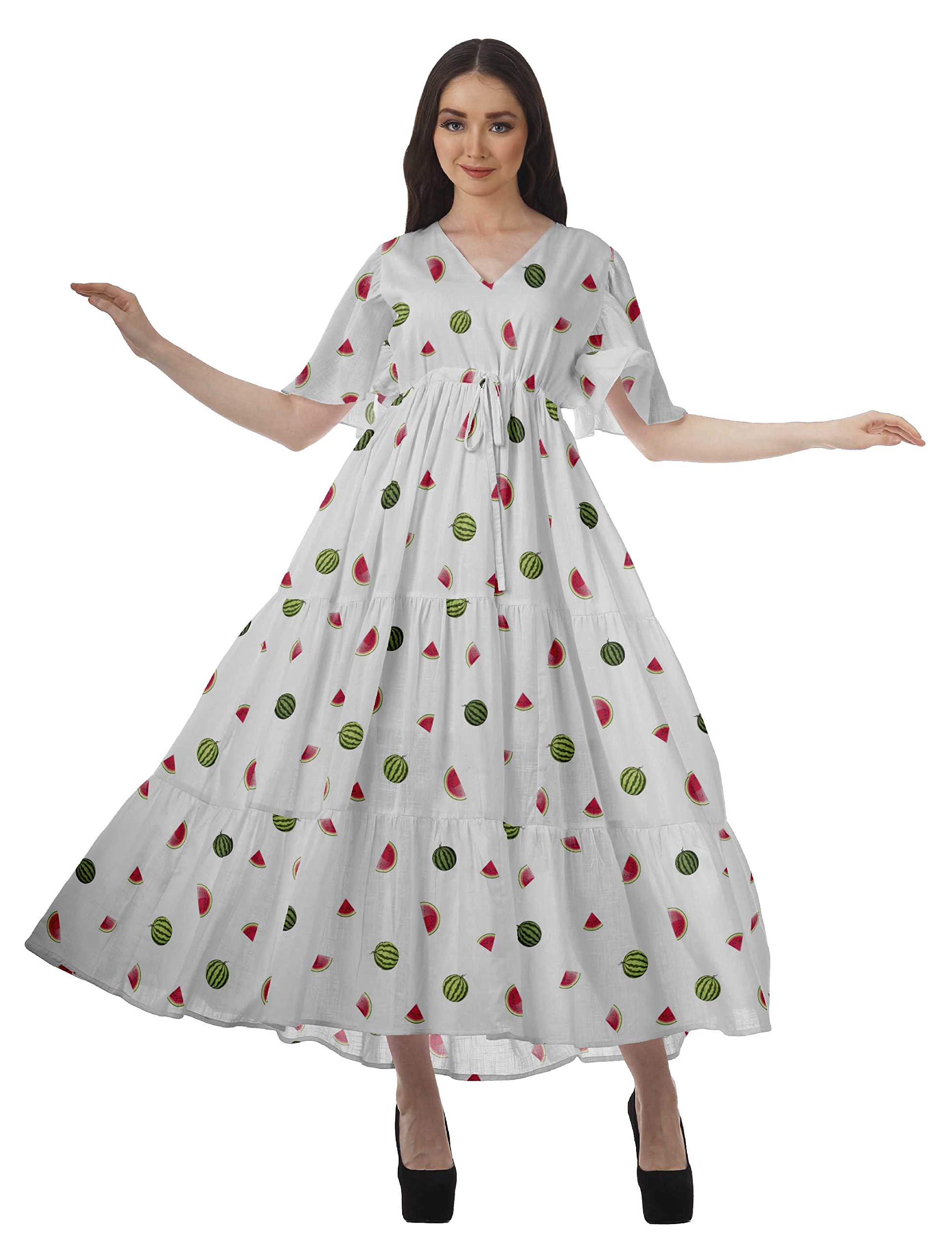 Moomaya Women's Printed Summer Dresses - Short Sleeve Party & Casual Sundress for Beach, Vacation, and Outdoor Events