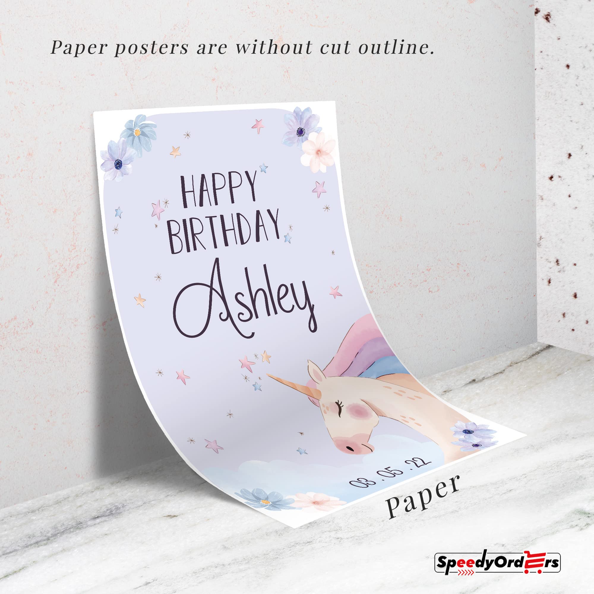 Custom Unicorn Birthday Party Sign - Happy Birthday Welcome Decor for Girls - Unicorn Theme Party Supplies - PVC Board Wall Hanging (Perfect for Baby Showers, Birthday Celebrations & Nursery Decor)