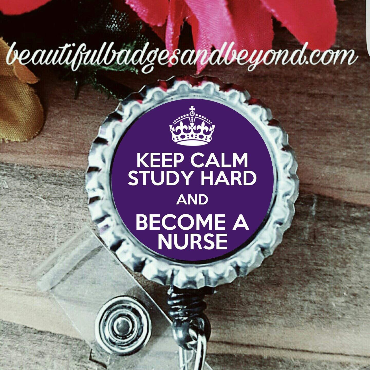 Keep Calm Nursing Student Retractable Badge Holder - Durable ID Card Reel for Healthcare Professionals, Nurses & Medical Students - Perfect for Hospitals, Clinics & Clinical Rotations