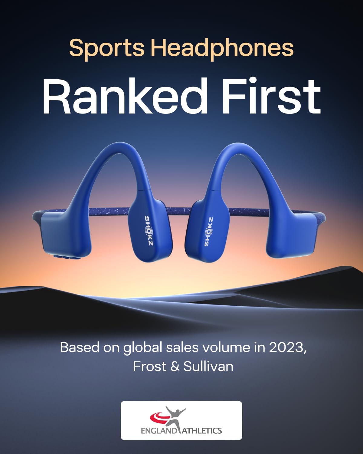 Shokz OpenSwim (Aftershokz Xtrainerz) Waterproof Bone Conduction Headphones for Swimming - Wireless MP3 Player with 4GB Storage, Open-Ear Design, IP68 Rating - Perfect for Lap Swimming, Triathlon Training & Water Workouts (Blue)