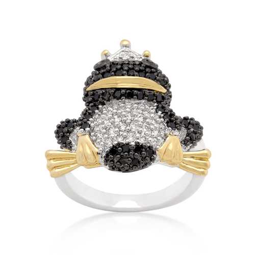 Exquisite Cubic Zirconia Frog Prince Ring - Elegant Costume Jewelry for Women | Perfect for Fairy Tale Themed Parties, Cosplay & Unique Gift Giving