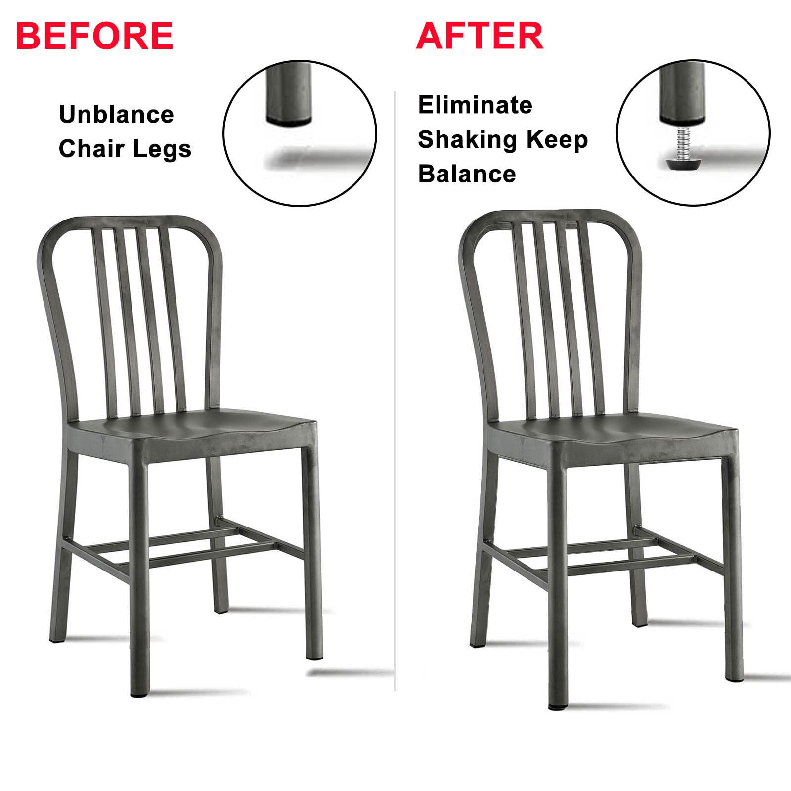 20 Pcs 1/4'' UNC Thread Adjustable Furniture Levelers - Heavy Duty Table Feet & Chair Glides for Wobbly Tables, Chairs, Sofas & Furniture - Perfect for Home, Office & Restaurant Use