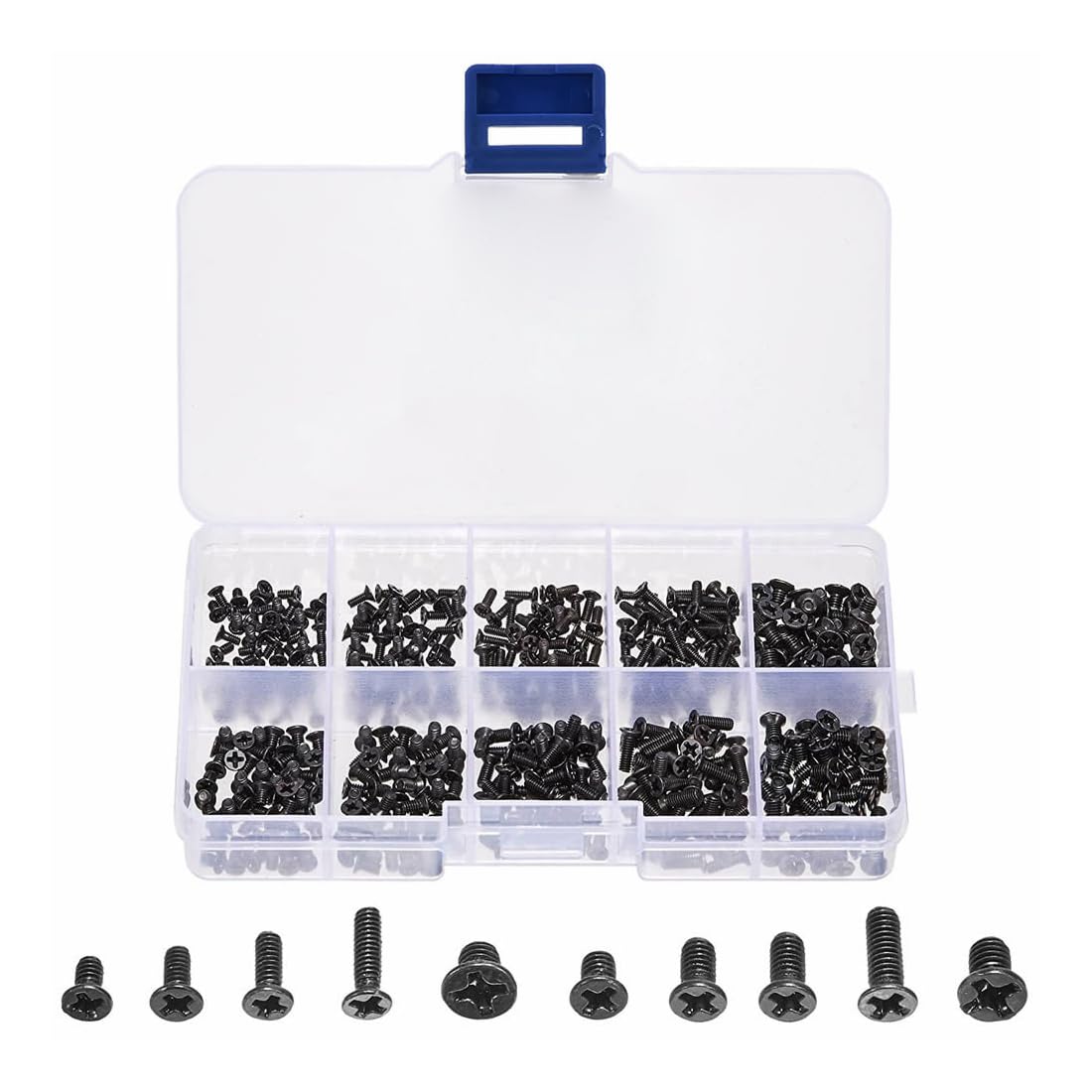 WMUVAZA 500pcs Universal Laptop Screw Kit - M2 M3 M2.5 Small Black Screws for Laptop Repair, Hard Drive & Electronics Maintenance | Perfect for DIY Computer Repair, SSD/HDD Installation & Tech Projects