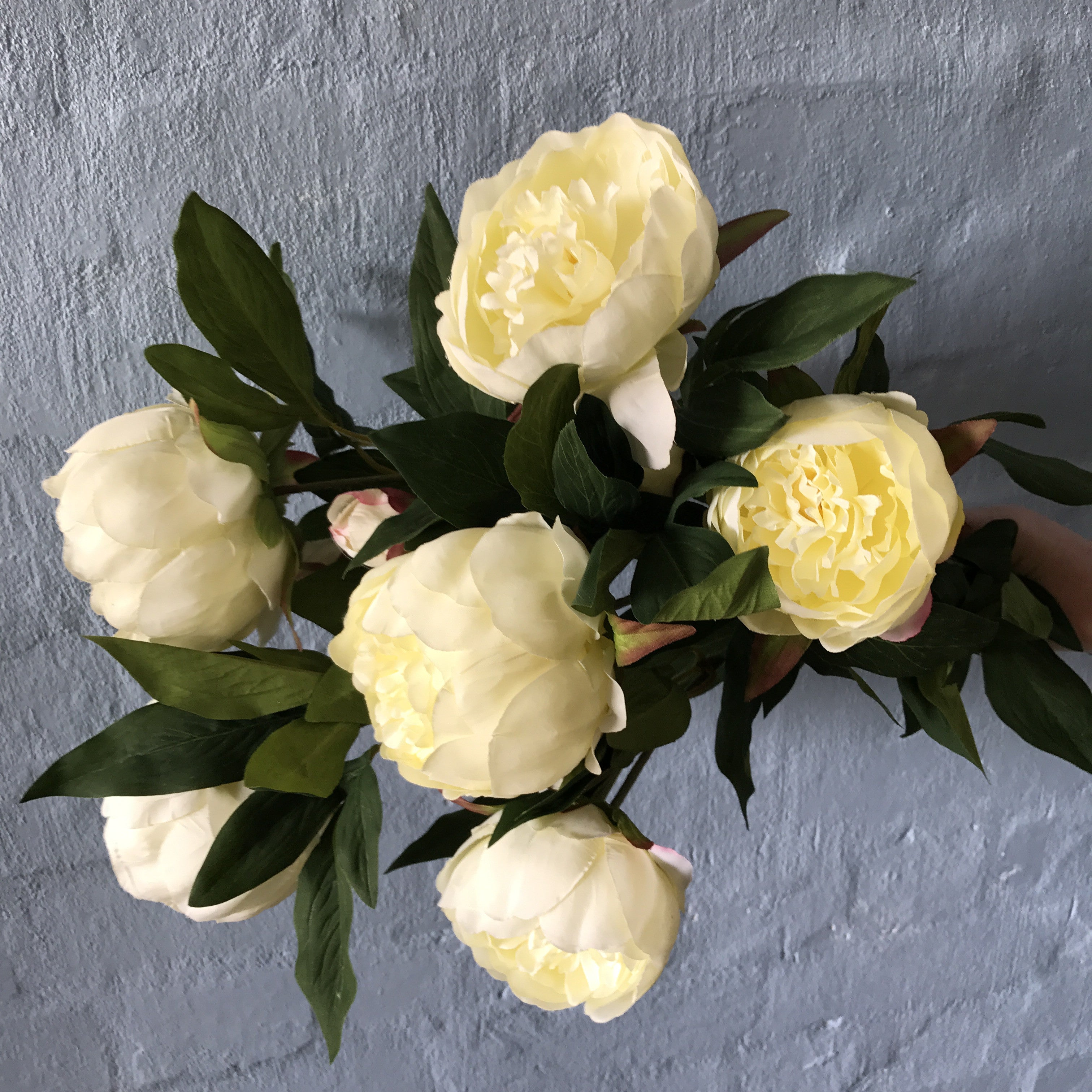 Artificial Peony Bunch - White Silk Flowers with 3 Stems | Elegant Home Decor for Weddings, Parties & Floral Arrangements