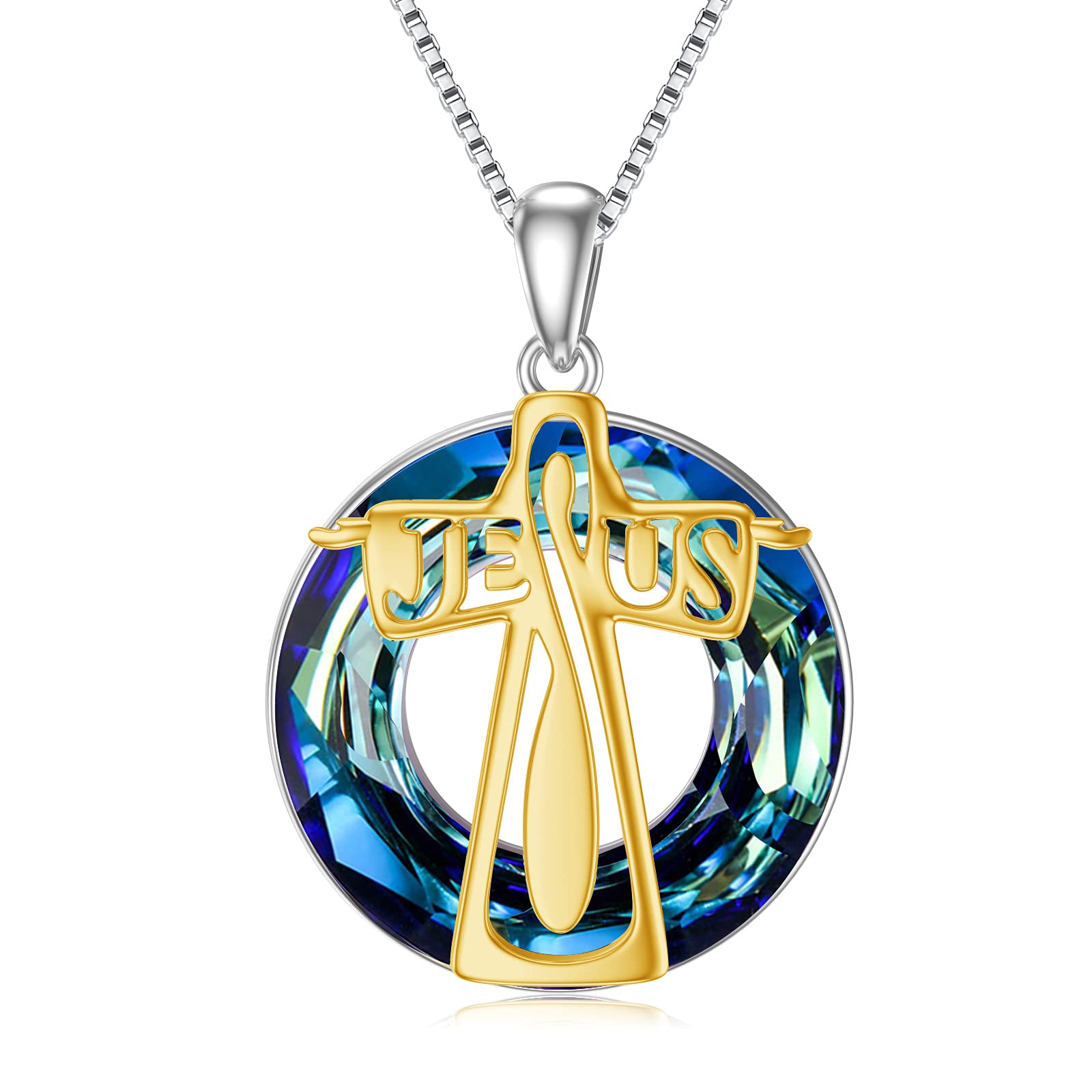 TOUPOP Celtic Cross Necklace for Women - Purple Crystal Pendant, Irish Jewelry Gift for Birthday, Mother's Day, Christmas | Elegant Religious Jewelry for Church, Weddings & Special Occasions