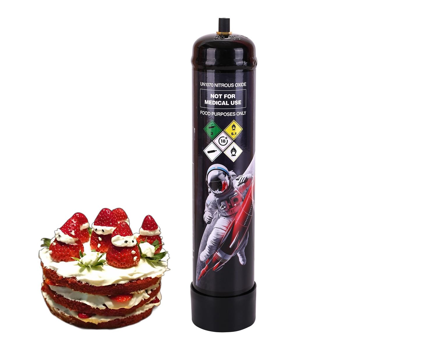 Premium Whipped Cream Charger 640g (1-Pack) - 1L Nitrous Oxide Tank for Coffee, Cold Drinks & Desserts | Perfect for Baristas, Home Baking & Cocktail Making
