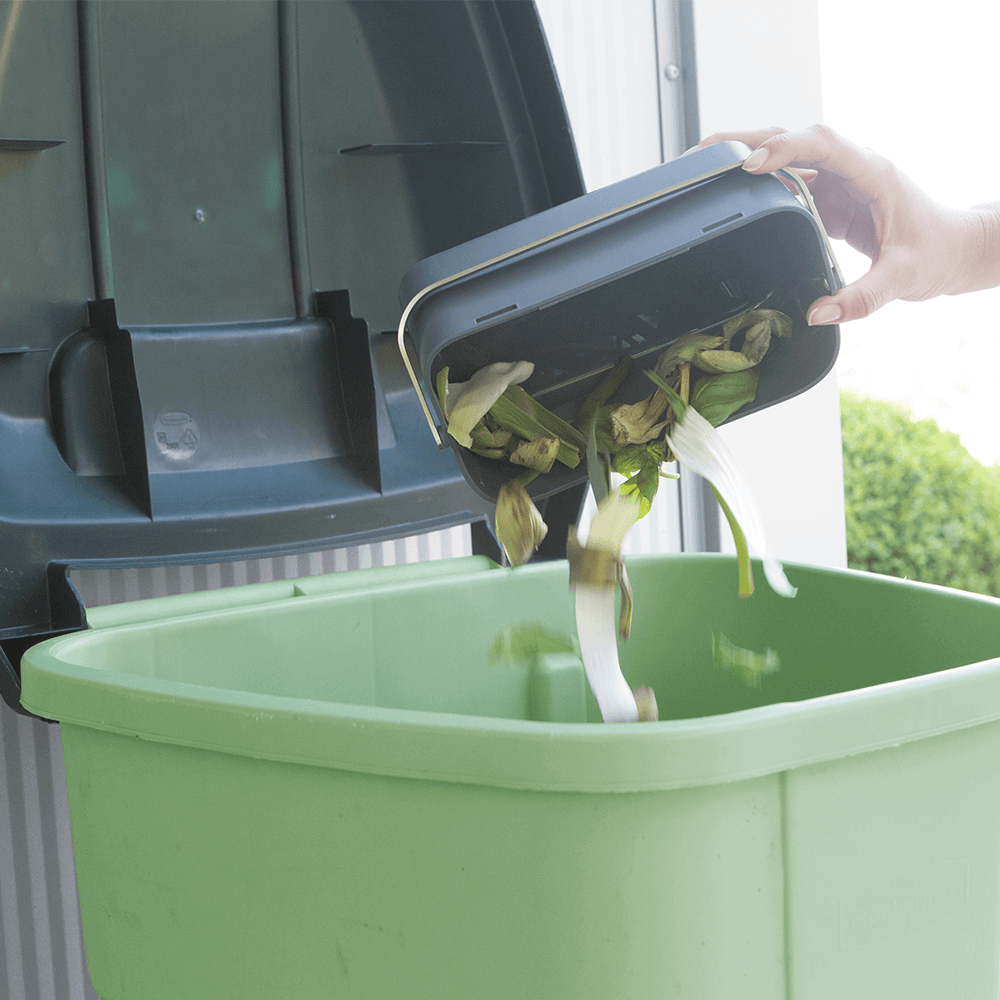 Eco-Friendly Food Waste Caddy Bin - Jade or Grey - Perfect for Kitchen Composting & Organic Waste Disposal