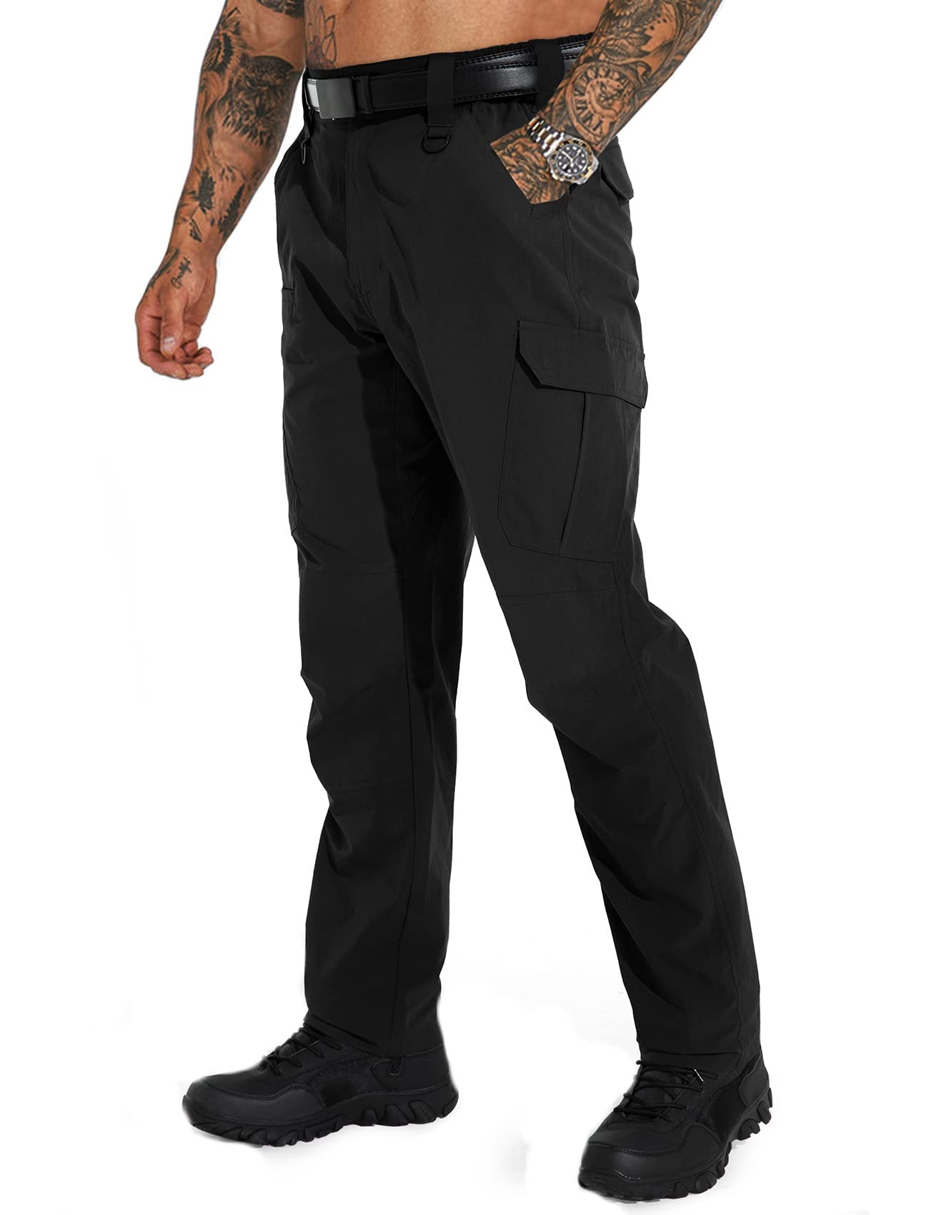 **Ebifin Men's Lightweight Ripstop Tactical Cargo Pants - Waterproof Hiking & Work Pants - High Waist Relaxed Fit for Outdoor, Camping & Tactical Use**