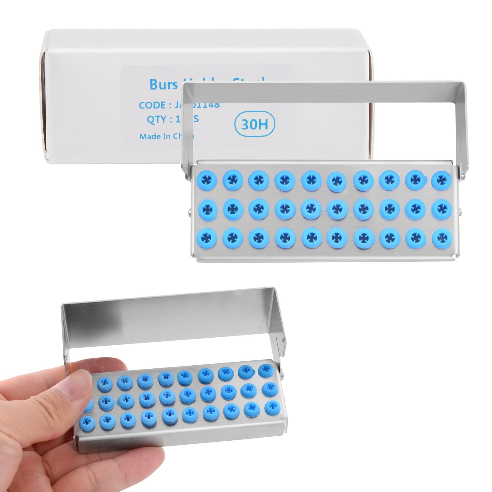 30 Holes Dental Bur Holder Autoclave Sterilizer Case - Endodontic File Disinfection Box Organizer (2PCS) - Perfect for Dental Clinics, Endo Procedures & Instrument Sterilization