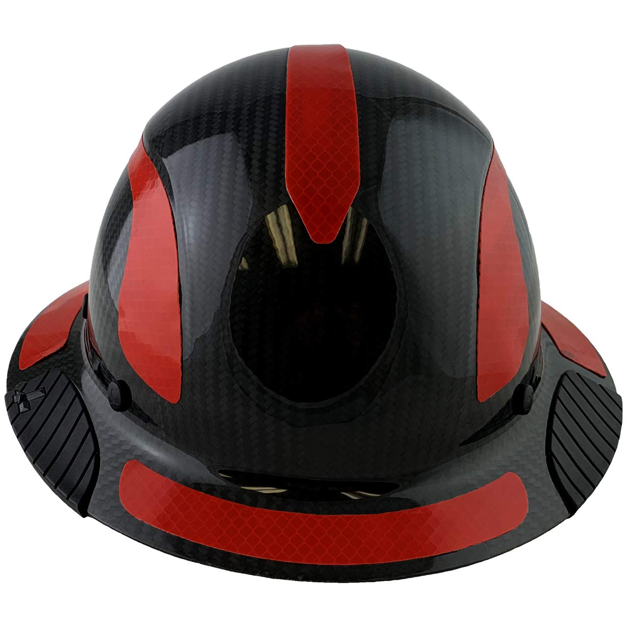 Texas America Safety Company Carbon Fiber Full Brim Hard Hat - ANSI Certified Safety Helmet with Reflective Decals & Tote Bag - Ideal for Construction, Industrial Work & Outdoor Safety Protection