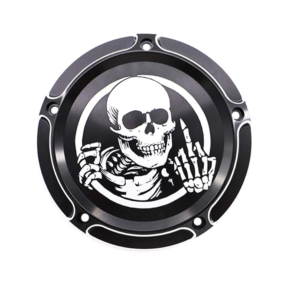 GUAIMI CNC Derby Timer Timing Engine Cover for Harley Dyna FLD Street Glide FLHTK FLHRS Fatboy FXSTB - Skeleton Middle Finger Design | Motorcycle Customization & Performance Upgrade