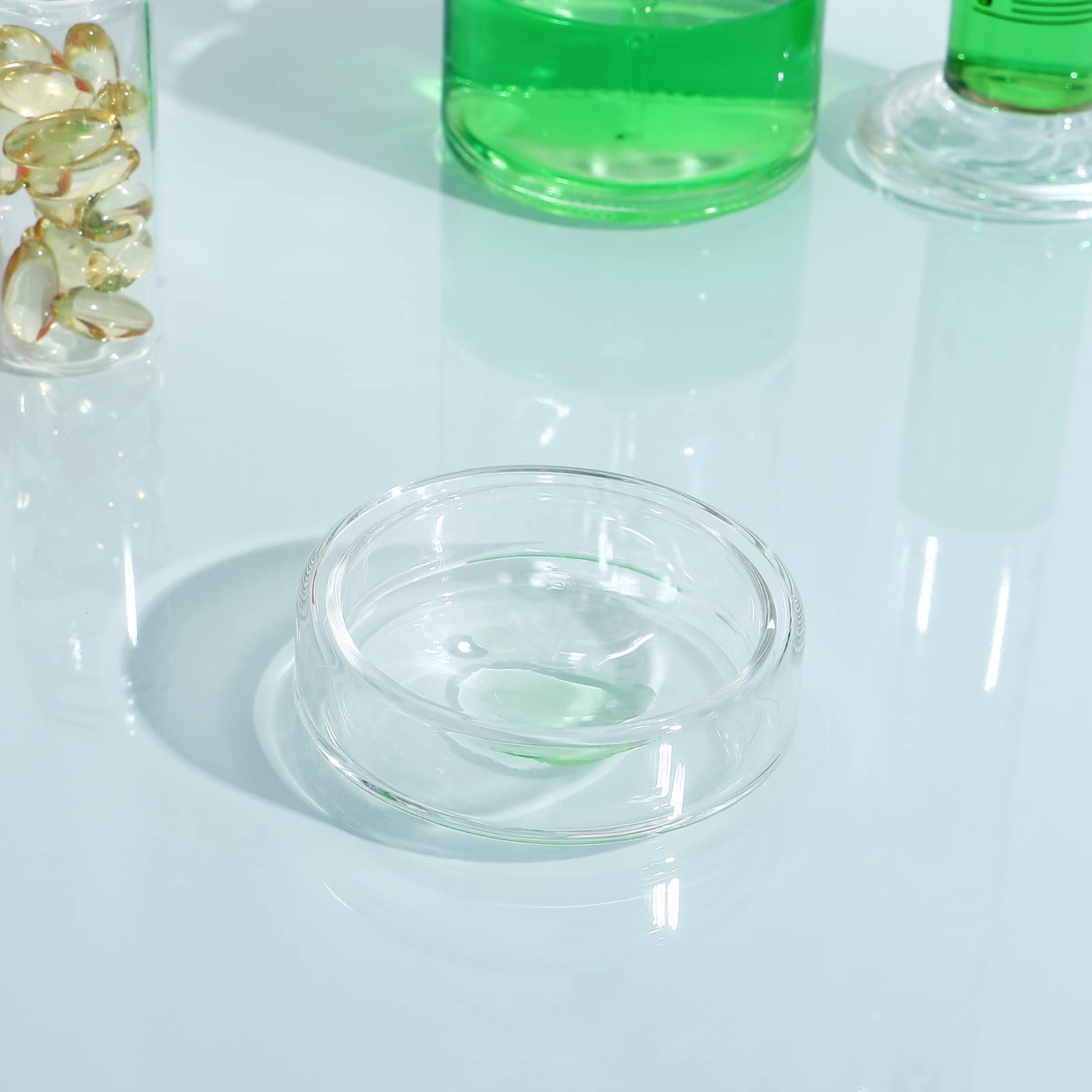 Sterile Glass Petri Dishes with Lids - 5Pcs High Borosilicate Lab-Grade Culture Dishes for Microbiology, Cell Culture & Science Experiments | Perfect for Laboratories, Classrooms & Home Science Projects