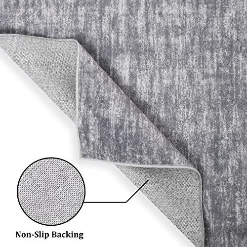 GARVEE 3x5 Washable Non-Slip Area Rug - Soft Solid Grey Throw Carpet for Living Room, Bedroom, Kitchen & Nursery | Perfect for Home Decor, Pet-Friendly & High Traffic Areas (3' x 5')