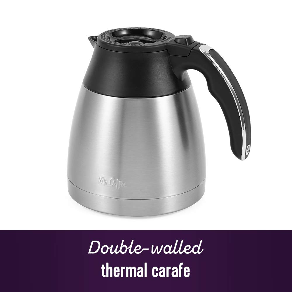 Mr. Coffee 10-Cup Programmable Coffee Maker - Stainless Steel, Auto Brew Timer, Perfect for Home & Office Use