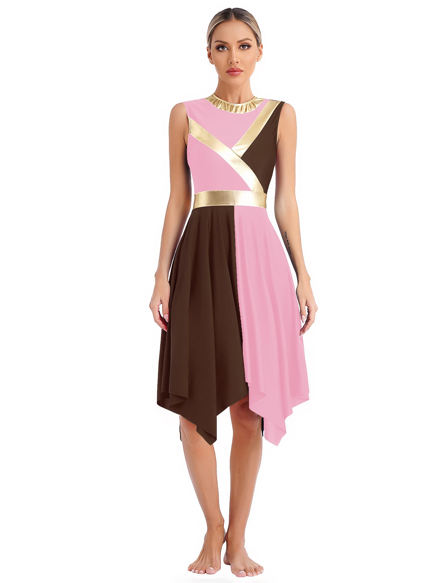 SEO-Optimized Liturgical Sleeveless Praise Dance Tunic for Women - Lyrical Worship Overlay Costume for Church Performances and Worship Events