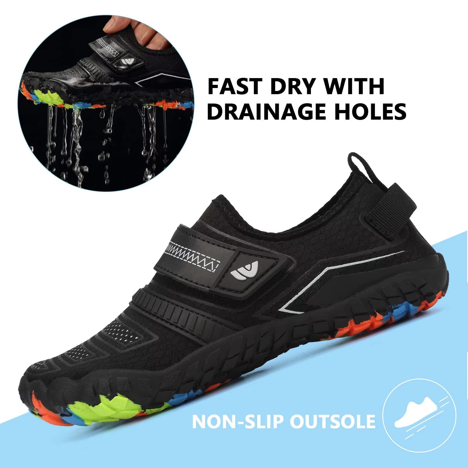 **Boys & Girls Water Shoes - Lightweight Comfortable Sole for Easy Walking, Athletic Slip-On Aqua Socks (Toddler/Little Kid/Big Kid) - Perfect for Beach, Pool & Water Sports**