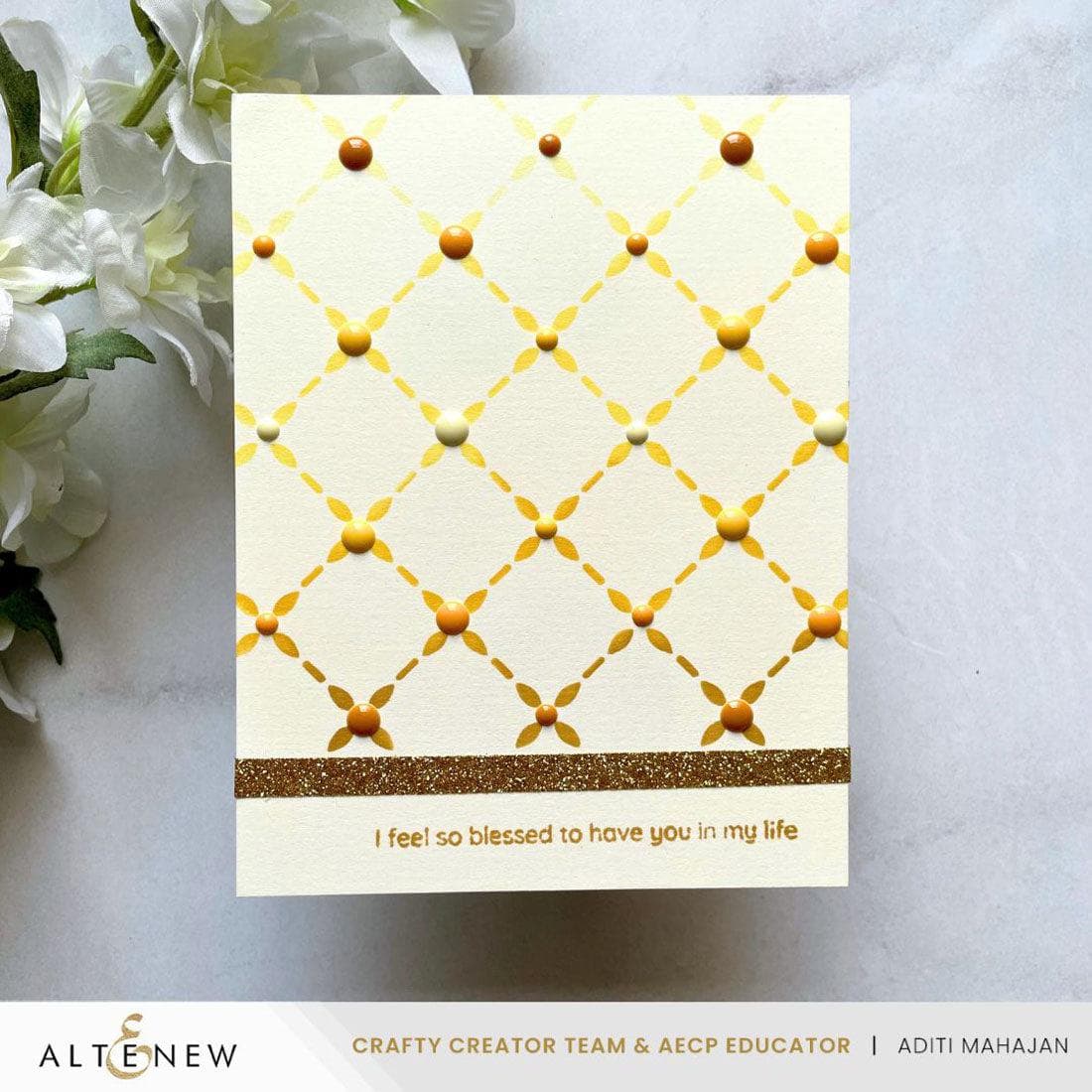 Lattice Blossoms Stencil for DIY Crafts, Wall Art, and Home Decor - Floral Design Template for Painting, Scrapbooking & Creative Projects