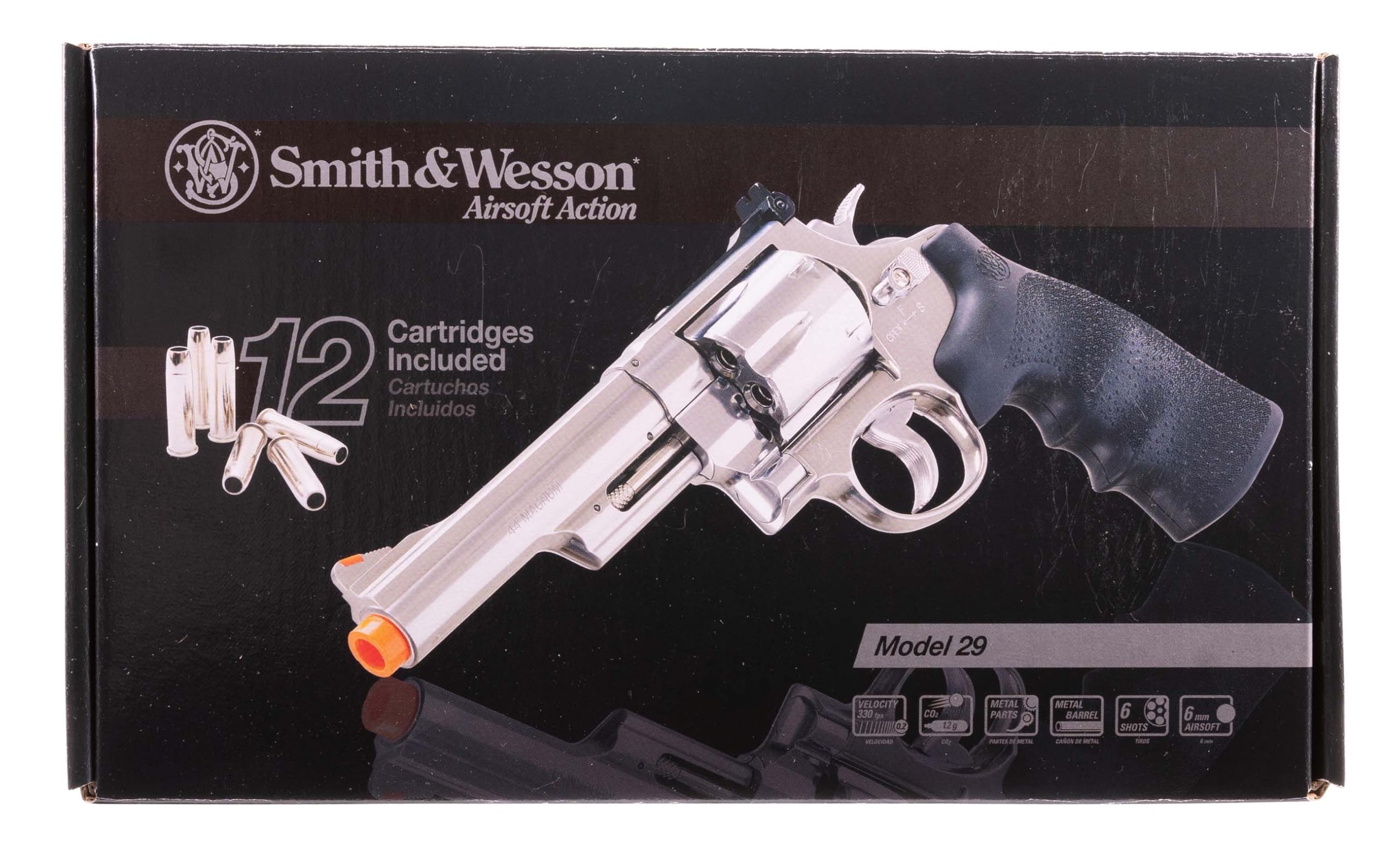Umarex Smith & Wesson M29 Classic 6mm BB Revolver Airsoft Gun - Silver & Black Finish | Realistic Training & Target Shooting Practice