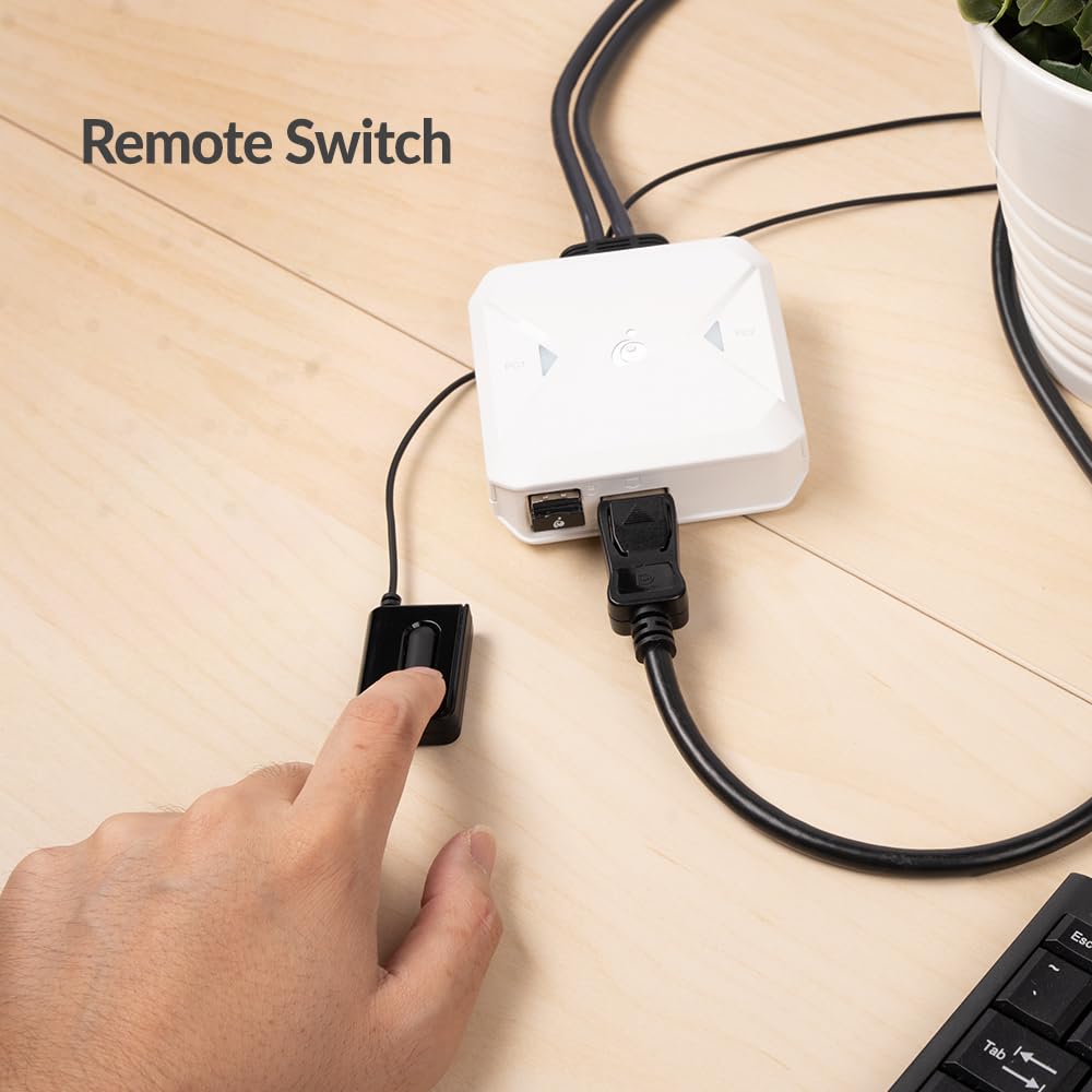 IOGEAR 2-Port 4K USB-C KVM Switch with DisplayPort Output - GCS72CC | Dual Monitor Control for Home & Office | Seamless PC Switching Solution