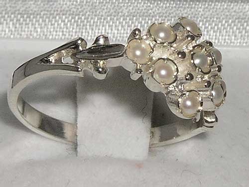 925 Sterling Silver Cultured Pearl Women's Band Ring - Elegant Stackable Jewelry for Everyday Wear, Gift for Her, Anniversary & Wedding