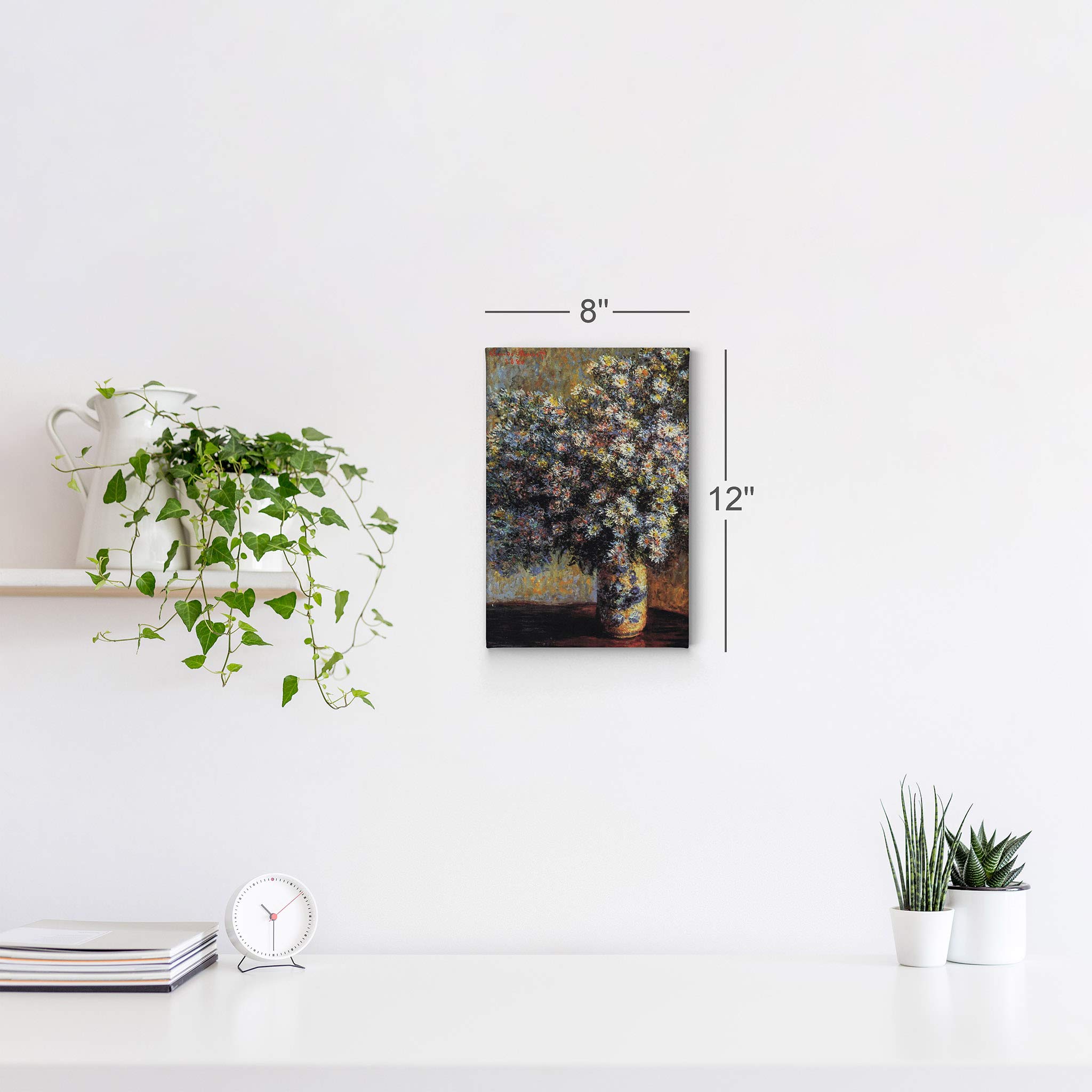 Claude Monet Asters Canvas Wall Art Print - Famous Oil Painting Reproduction, Modern Home Decor, Ready to Hang (40x30 inches, Made in USA) | Perfect for Living Room, Bedroom & Office Decor