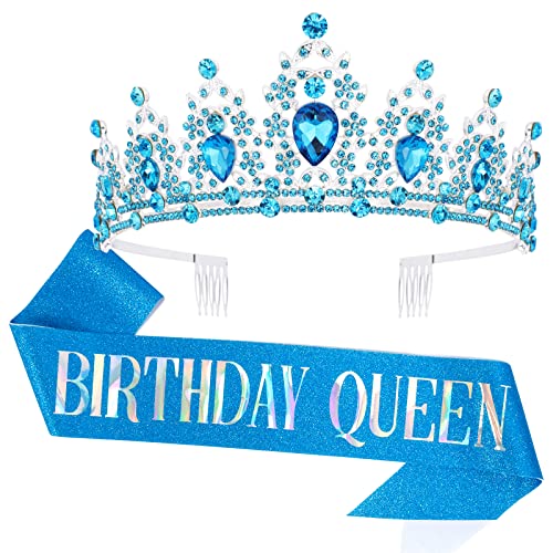 Blue Tiara+Blue Sash