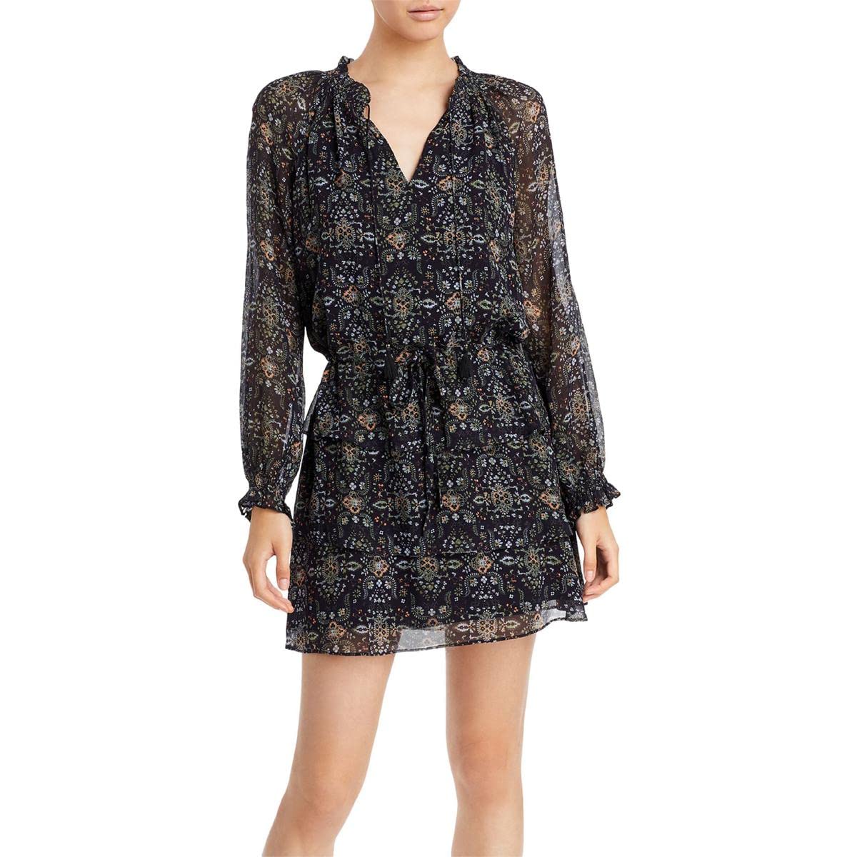 PAIGE Women's Calla Silk Printed Mini Dress - Floral Summer Party Dress for Cocktail, Wedding & Date Night