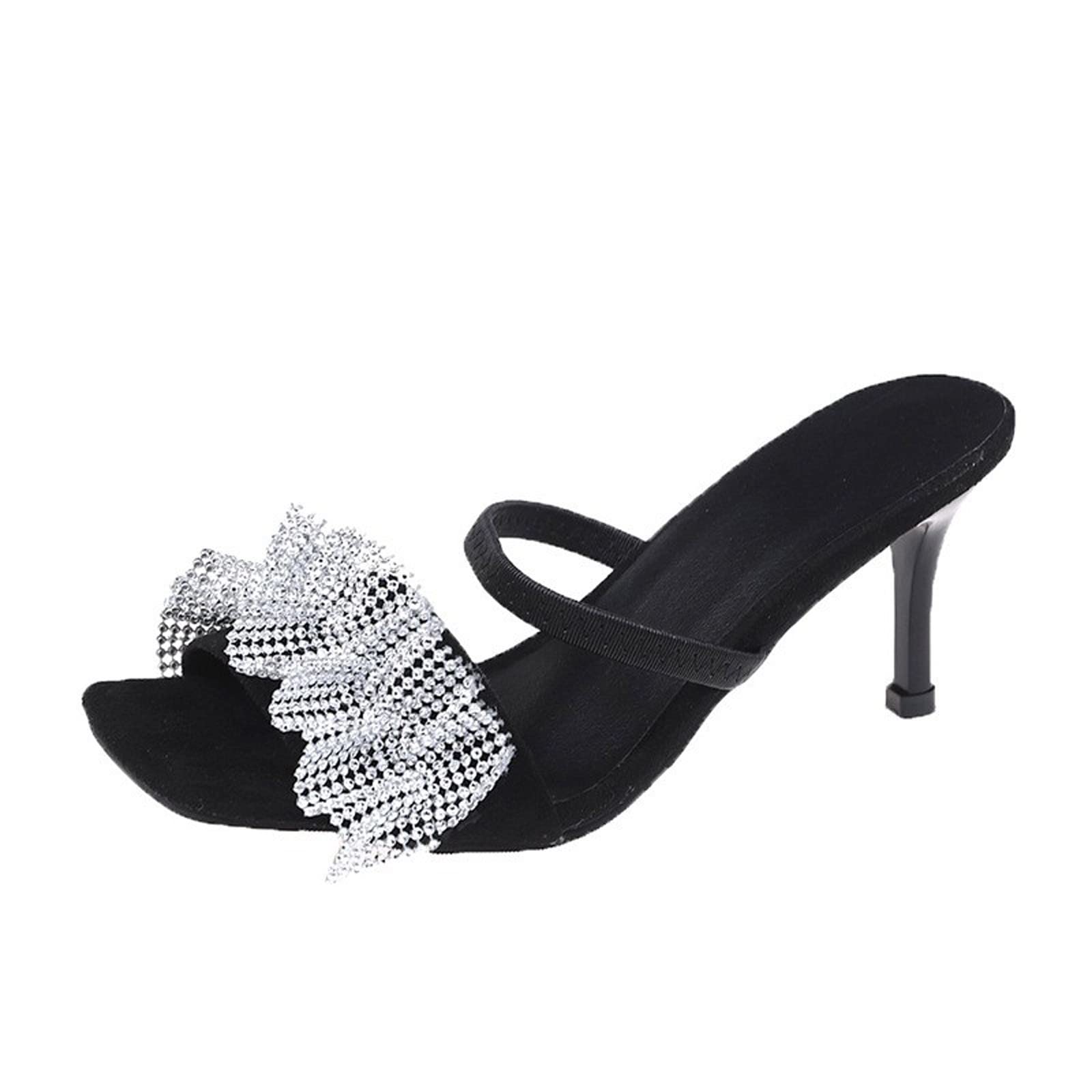 Women's Rhinestone High Heel Sandals - Breathable Lace Up Casual Shoes for Women | Perfect for Parties, Weddings & Summer Outfits