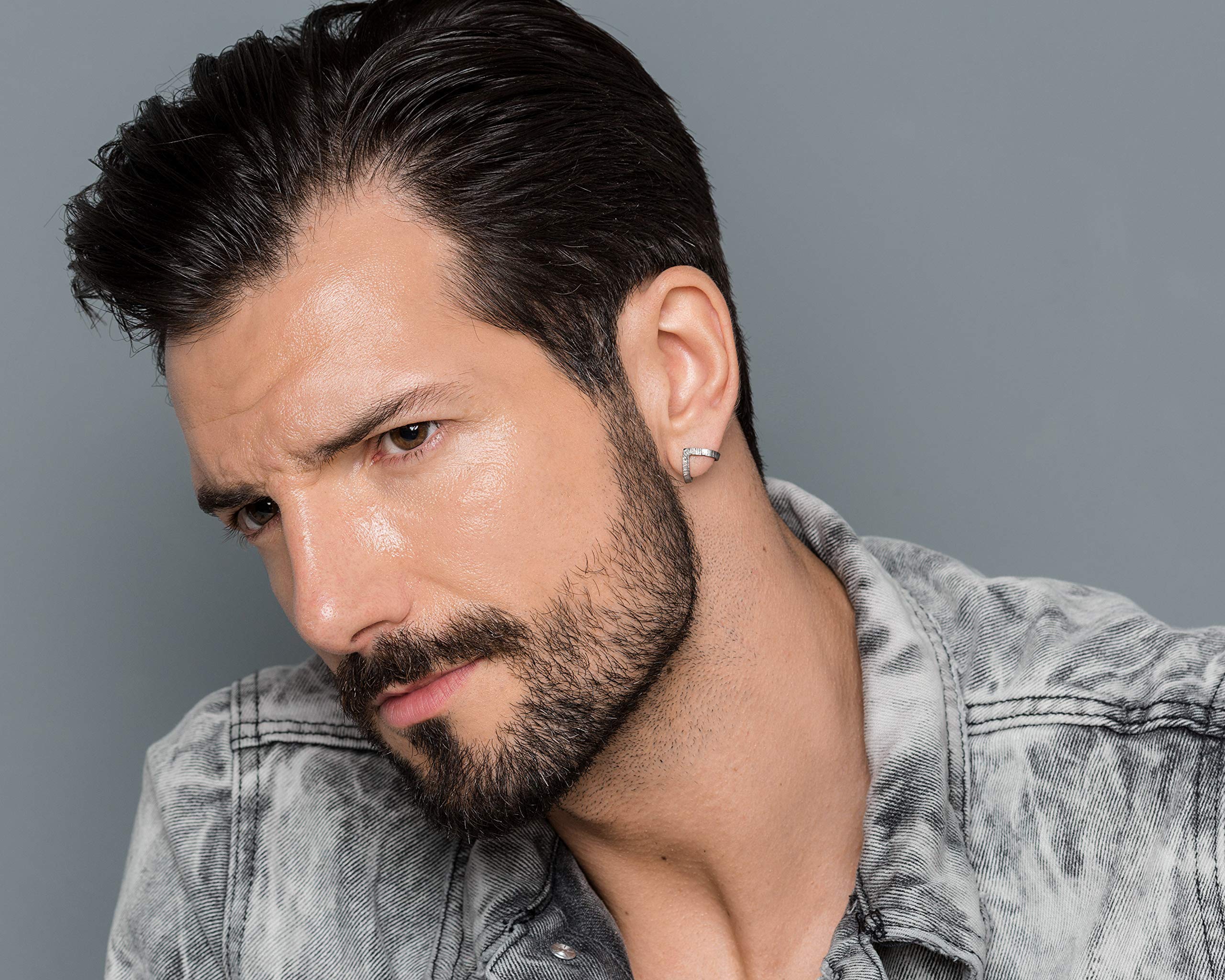 Handmade Oxidized Sterling Silver Stud Earrings for Men - Unique Unisex Ear Studs for Boyfriend, Gifts for Him - Perfect for Casual Wear, Date Nights & Special Occasions