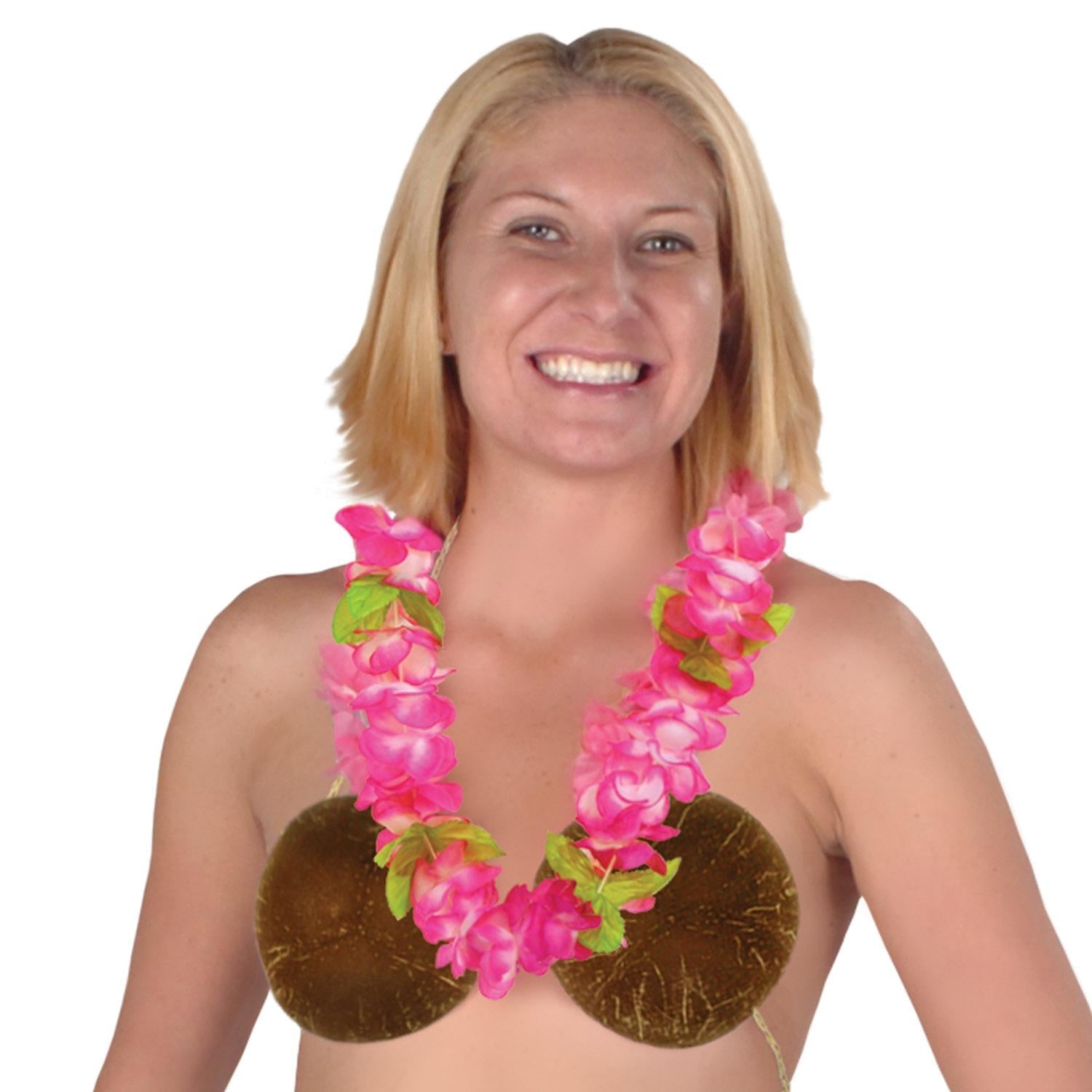 12 Pack Beistle Luau Party Coconut Bikini Tops - Hawaiian Themed Costume Accessories for Beach Parties, Poolside Events & Tropical Themed Celebrations