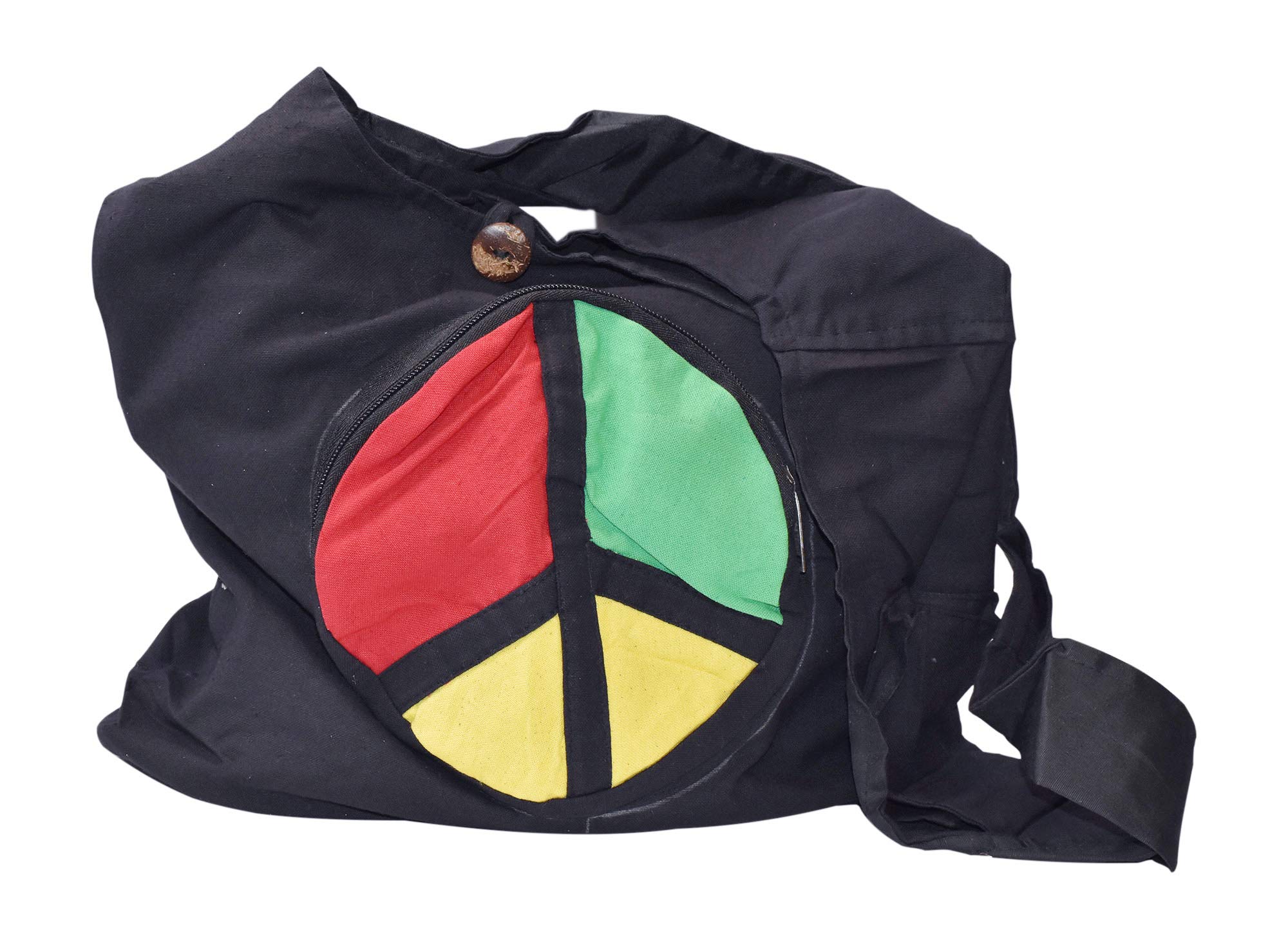 Mandala Crafts Rasta Stripe Hippie Bag - Large Boho Hobo Purse & Crossbody Bag for Women | Perfect for Music Festivals, Beach Trips & Boho Fashion