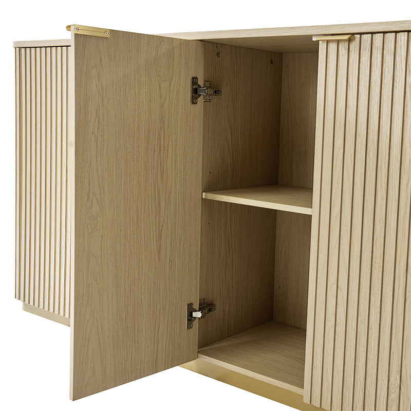 Modern Curved Wood Cabinet - Elegant Storage Solution for Living Room, Bedroom & Office | Solid Wood Furniture with Sleek Design for Home Organization