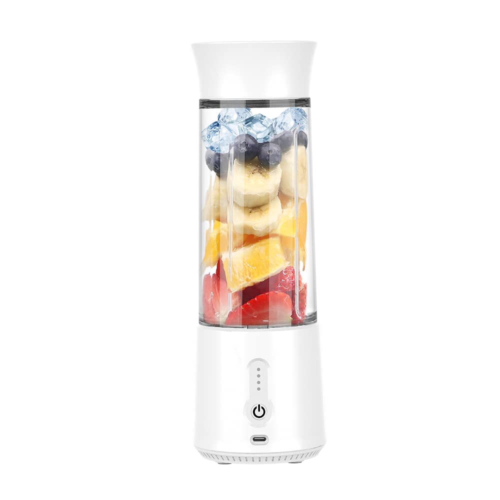 Vortex A7 Portable Blender - Rechargeable, 6 Stainless Steel Blades, 30s Blending Time, FDA/CE/RoHS/FCC Certified - Perfect for Smoothies, Protein Shakes & Travel (White)