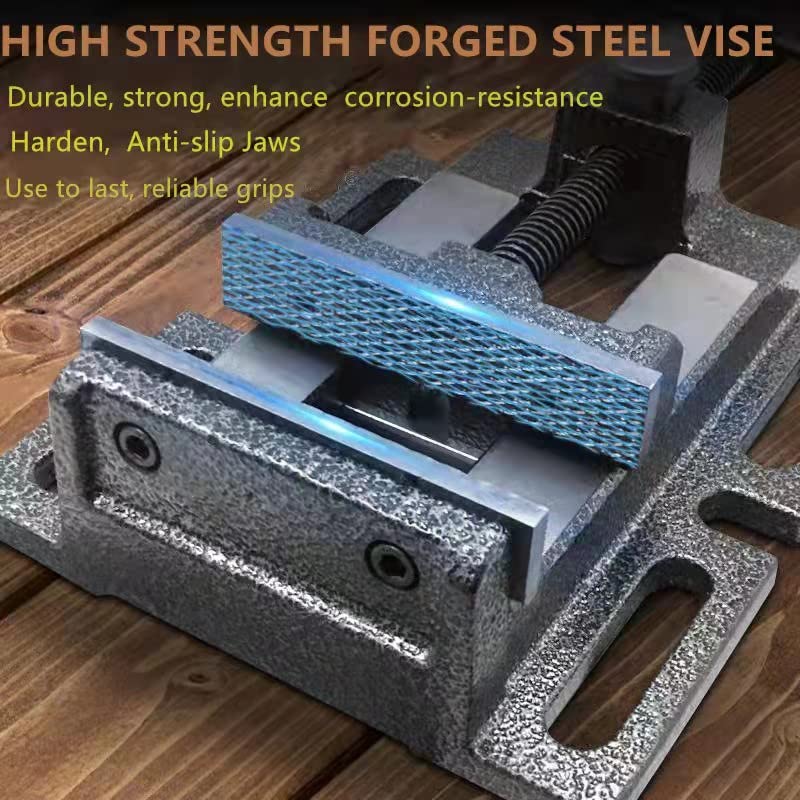 3'' Drill Press Vise - Quick Release Clamp-on Bench Vise with Slotted Base | Heavy Duty for Woodworking, Metalworking & Milling | Low Profile Design for Benchtop & Drill Press | Perfect for DIY Projects, Carpentry & Metal Fabrication