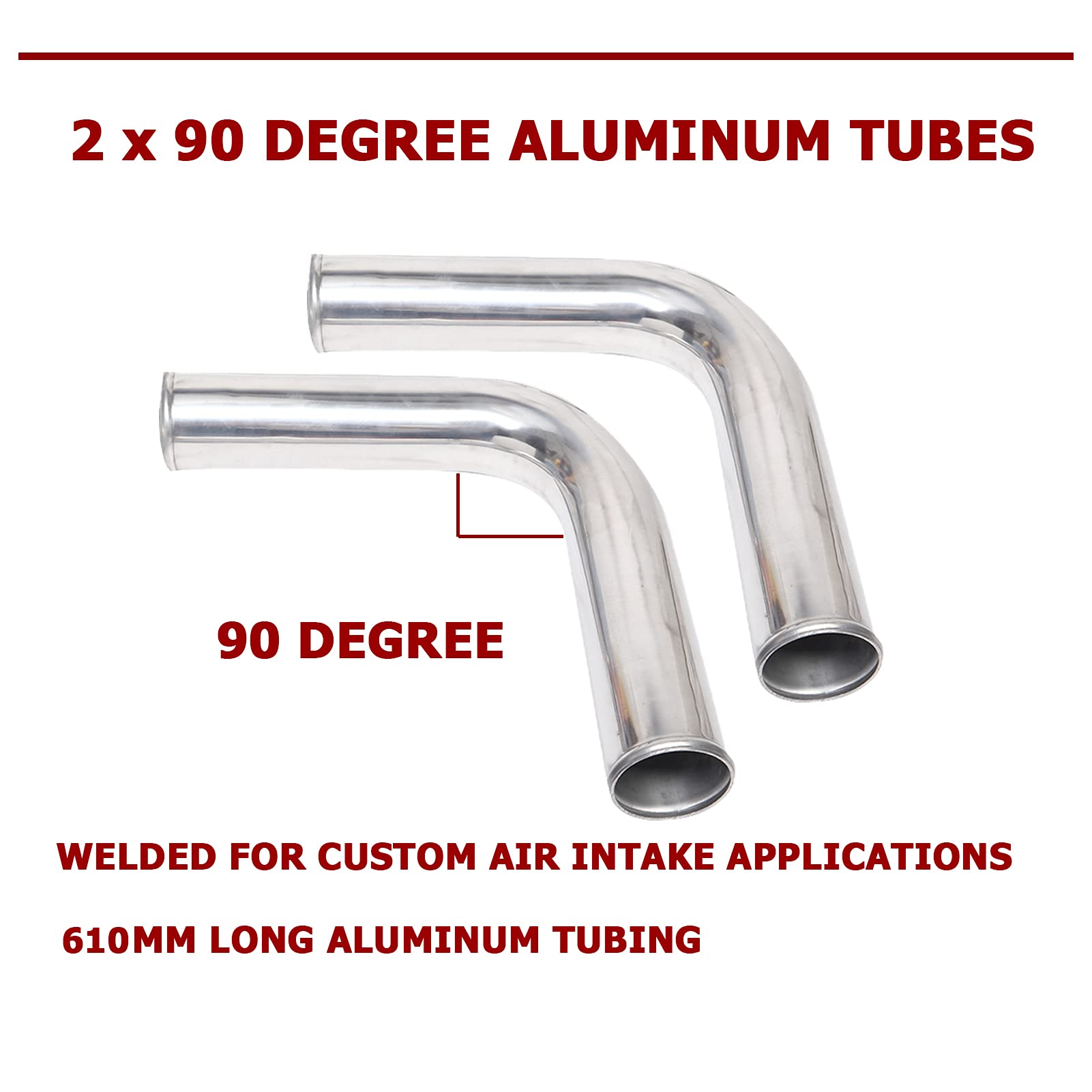 Universal 8-Piece 2.5-Inch Intercooler Piping Kit with U-Bend, T-Bolt Clamps & Silicone Couplers - High-Performance Turbo Upgrade for Cars, Trucks & Performance Vehicles