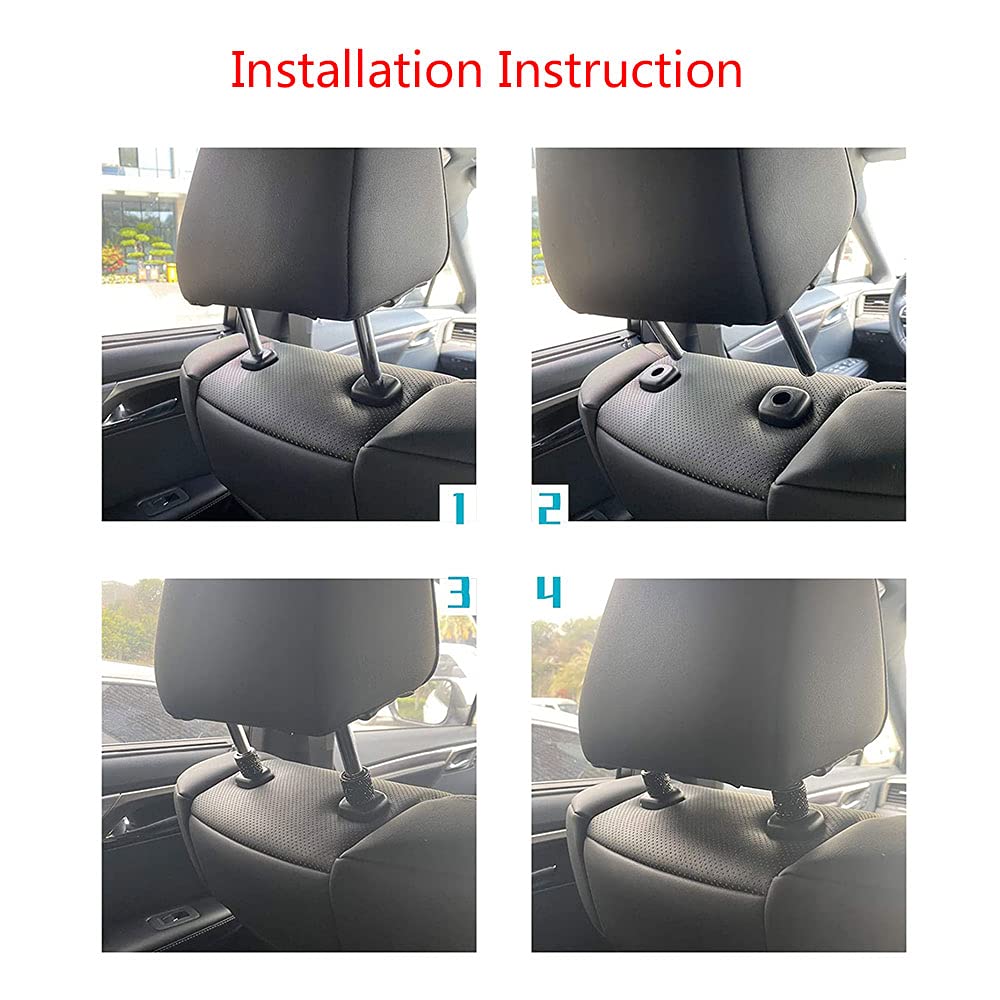 4 Pack Rhinestone Car Seat Headrest Covers - Bling Bling Crystal Diamond Car Interior Accessories for Luxury Vehicle Decoration | Perfect for Weddings, Parties & Special Occasions