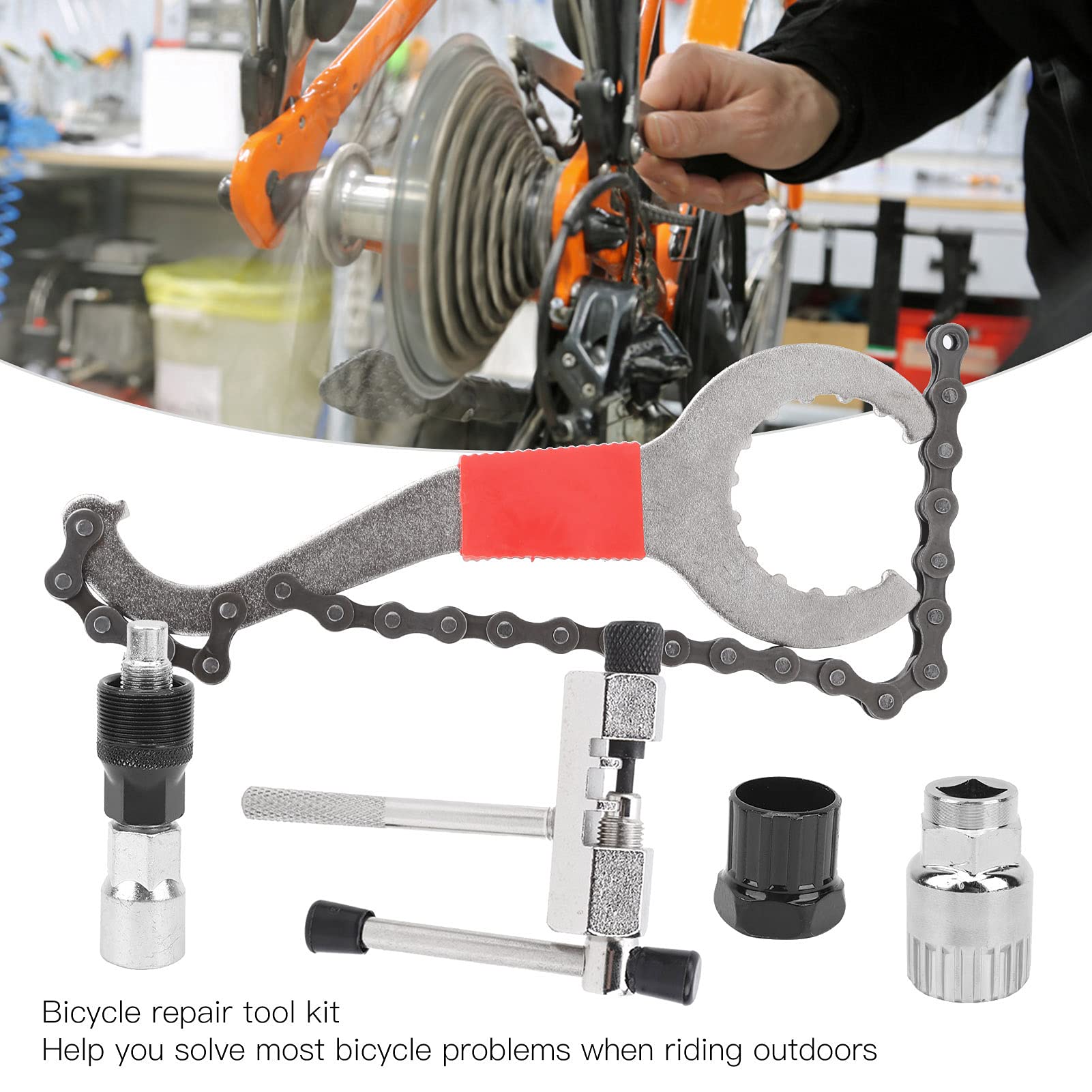 Professional Bike Crank Puller & Bottom Bracket Remover Tool Kit - Heavy Duty Bicycle Chain Cutter Wrench & Flywheel Repair Tool for Mechanics - Perfect for Mountain, Road & BMX Bike Maintenance & DIY Repairs