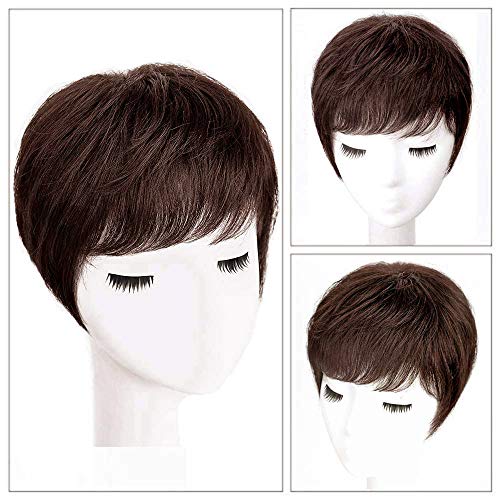 Clip-In Human Hair Topper with Bangs - 5.9x6.3
