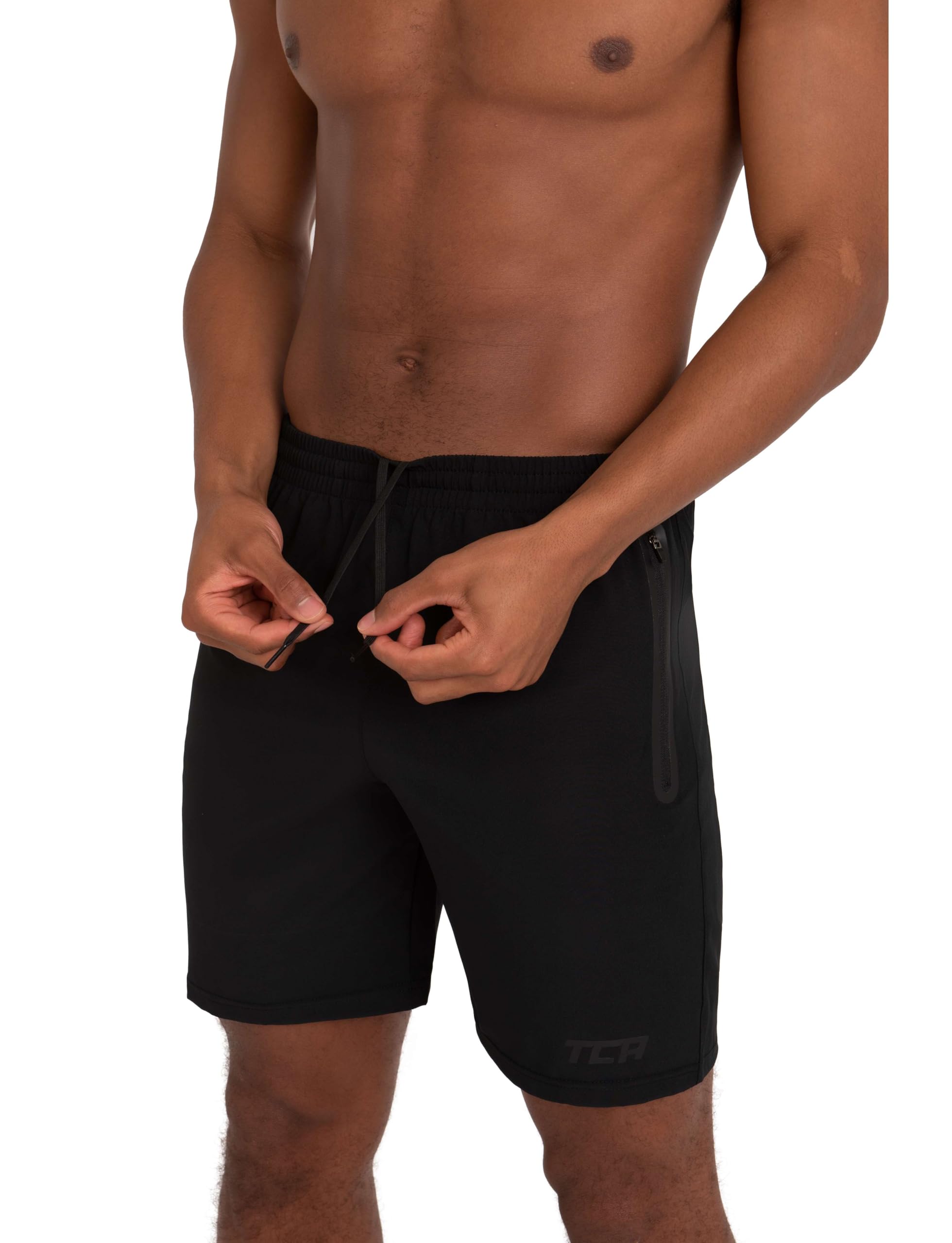 TCA Elite Tech Men's Gym Athletic Workout Running Shorts with Zipper Pockets - Lightweight Breathable Training Shorts for Running, Basketball & Gym Workouts