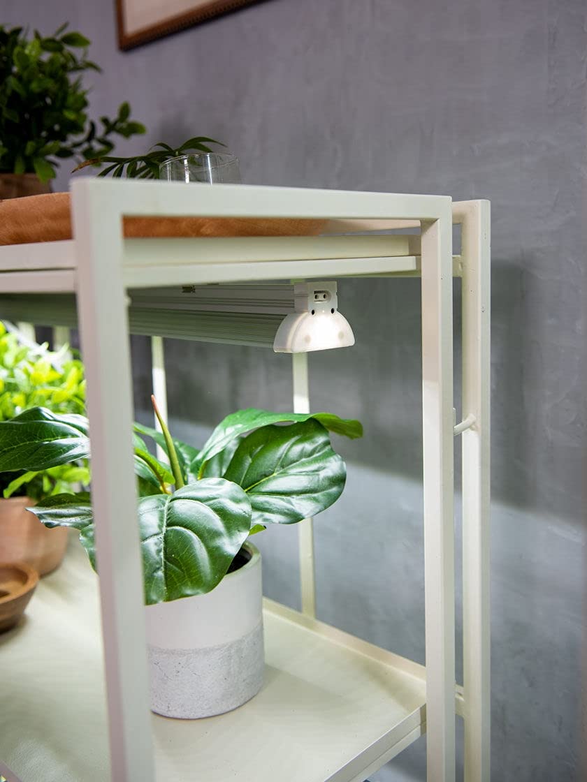 Oslo 2-Tier Metal Grow Light Plant Stand with Adjustable LED Fixtures & Wheels – Indoor Gardening Shelf for Herbs, Seedlings & Houseplants | Perfect for Home, Greenhouse & Urban Farming