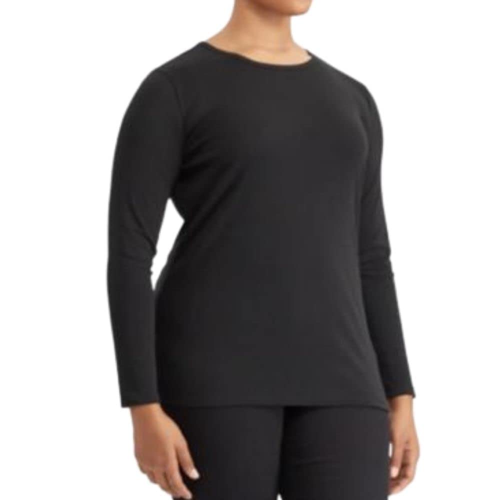 Lauren by Ralph Lauren Women's Plus Size Long Sleeve T-Shirt - Black 2X - Casual Comfort for Everyday Wear & Layering
