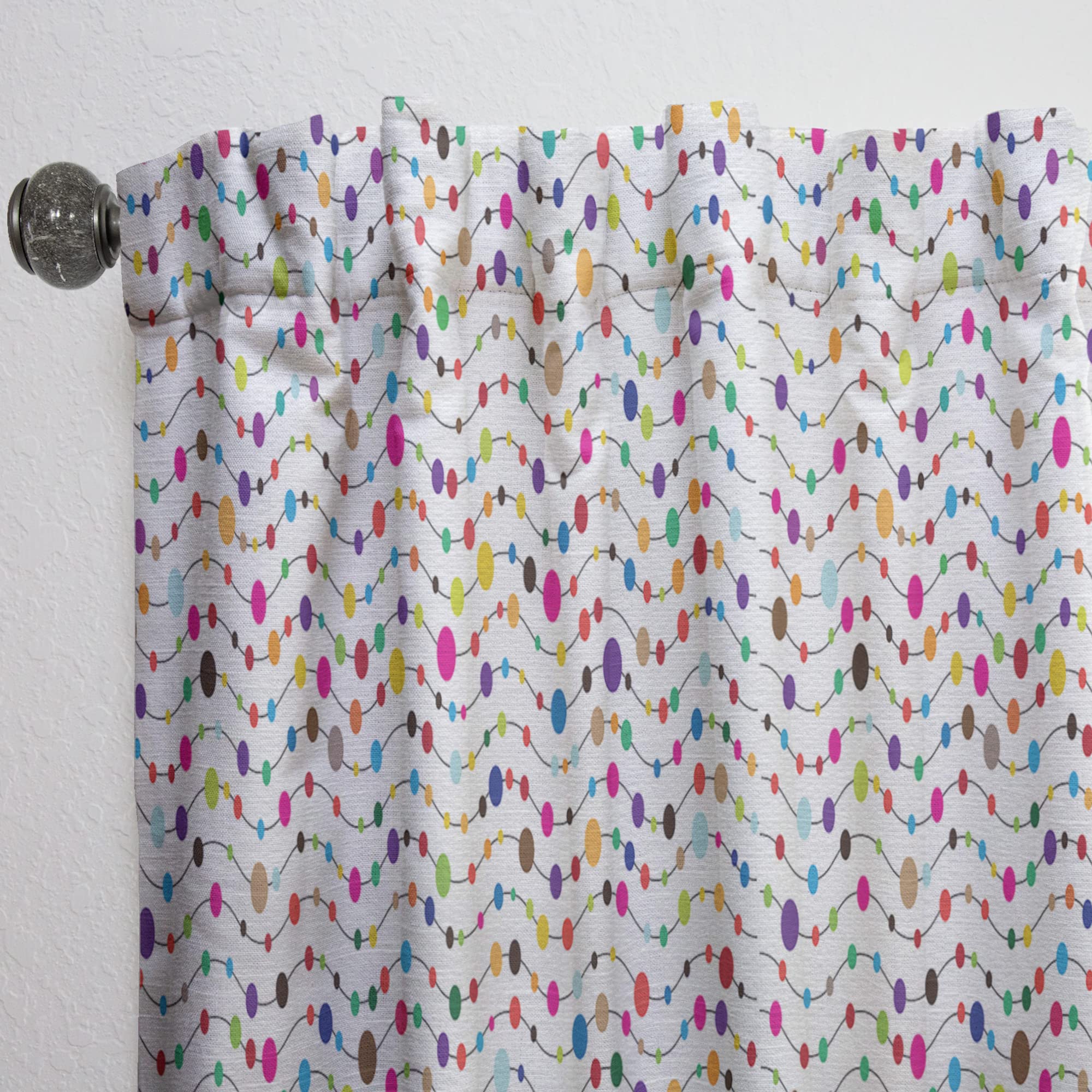 DesignQ Thermal Insulated Curtains - Polka Dot Pattern Blackout Drapes for Bedroom & Living Room (52x90 Inches, Single Panel) - Perfect for Light Control & Home Decor