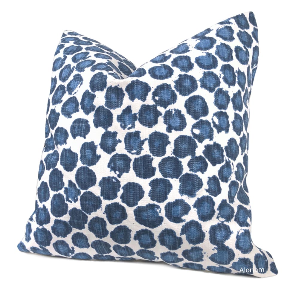 Blair Modern Blue and White Polka Dot Pillow Cover - Stylish Home Decor for Living Room, Bedroom, or Sofa