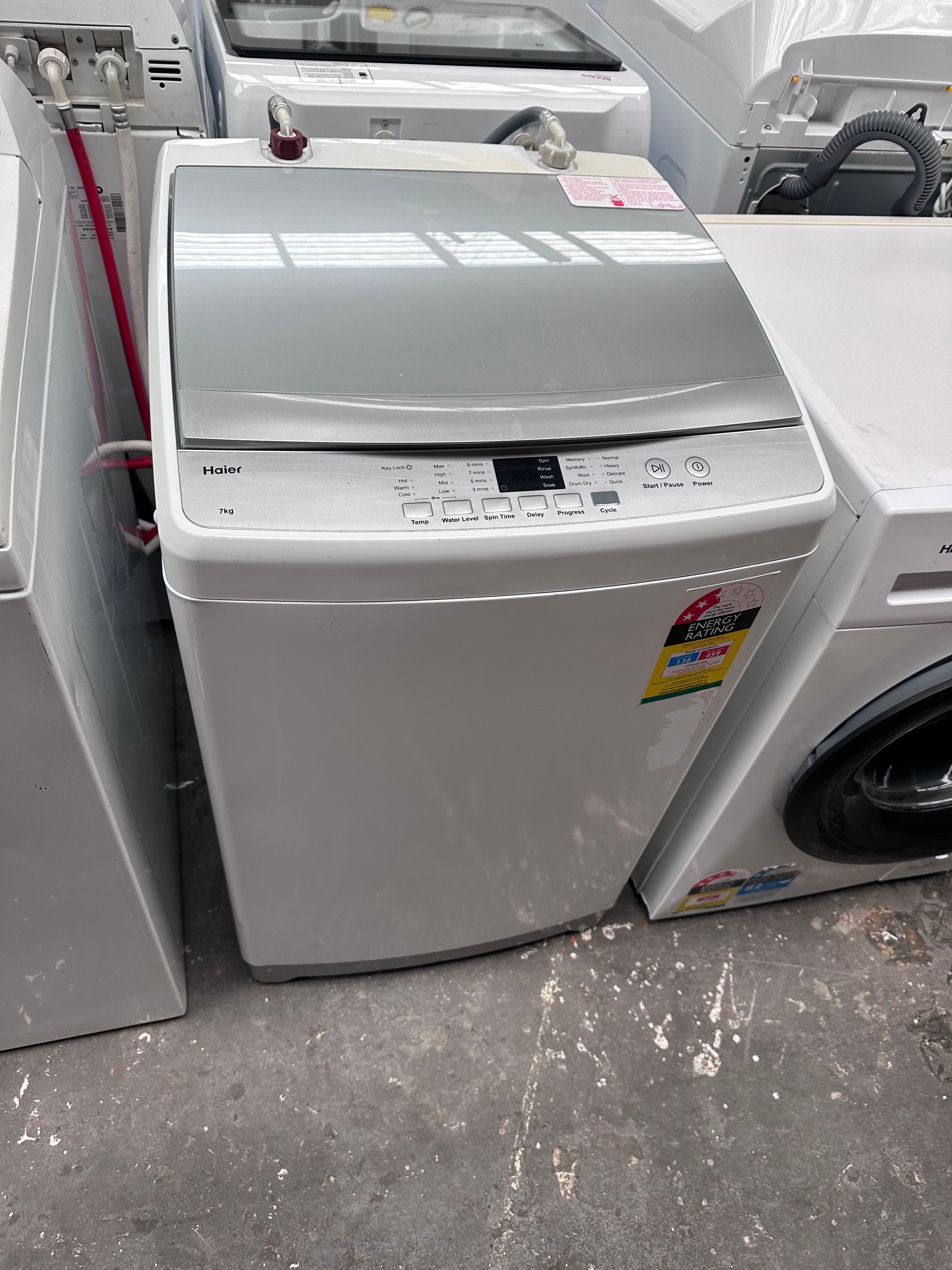Haier 7kg Top Load Washing Machine - Certified Refurbished | Perfect for Apartments, Dorms & Small Spaces | Energy Efficient Laundry Solution